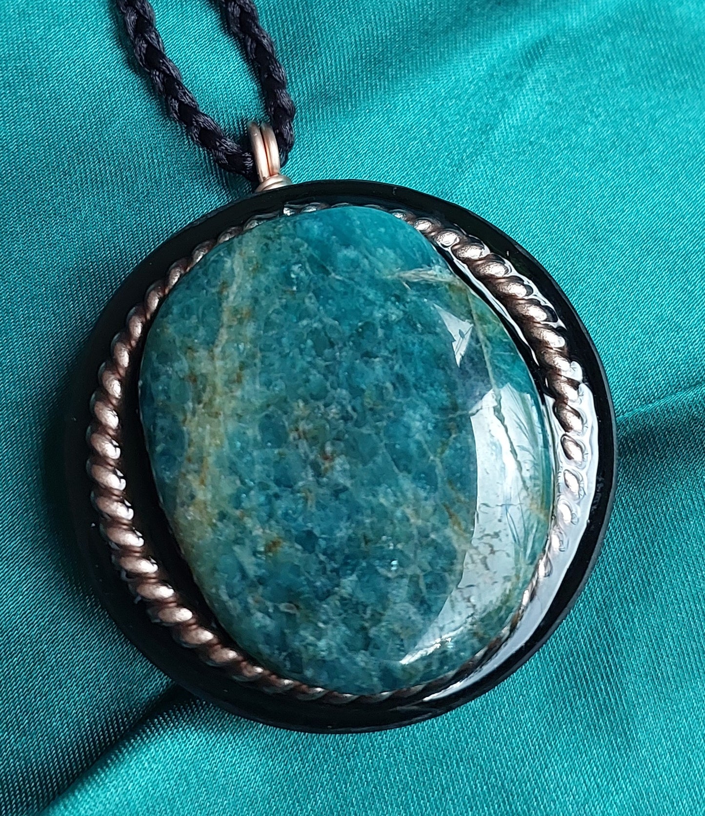 Ethereal - Blue Apatite & Tensor Ring Orgonite Necklace Talisman Collection