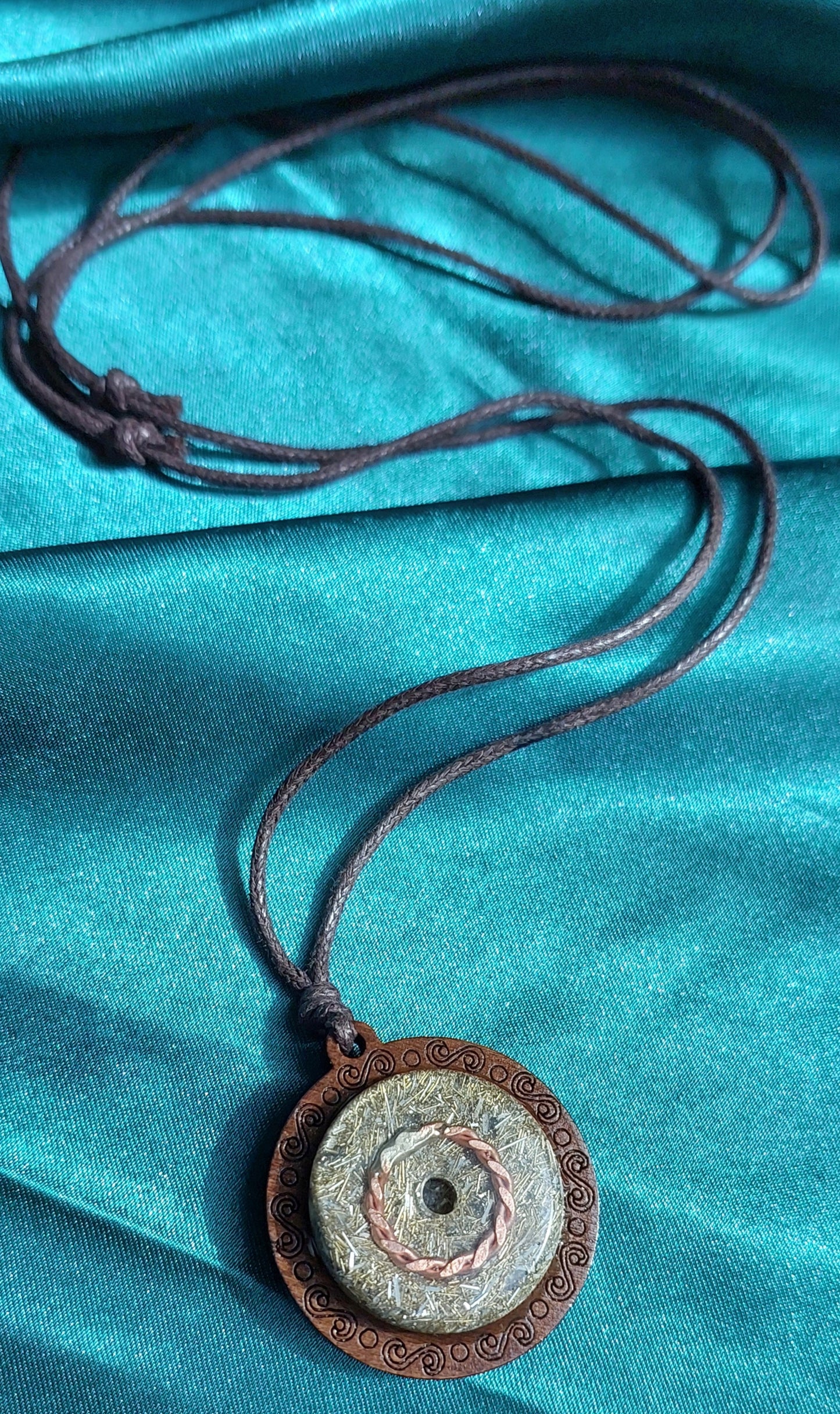 Fire Infinity - Orgonite Necklace with Tensor Ring