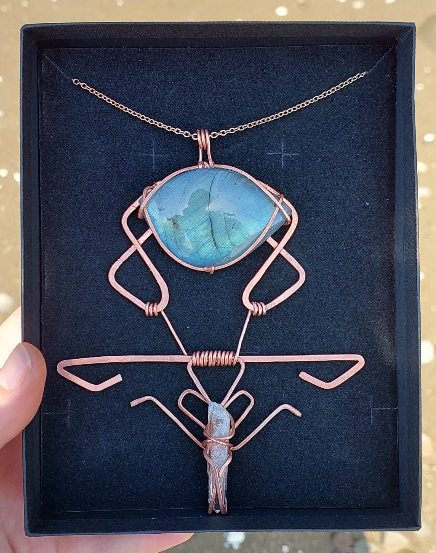 Luminous Mantis - Labradorite Pendant