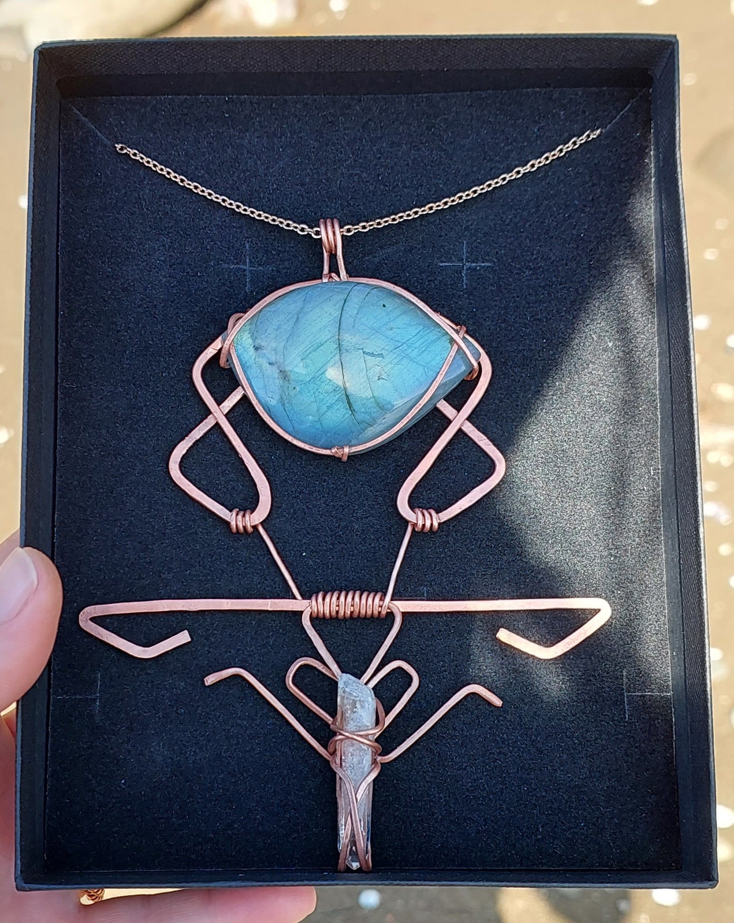 Luminous Mantis - Labradorite Pendant