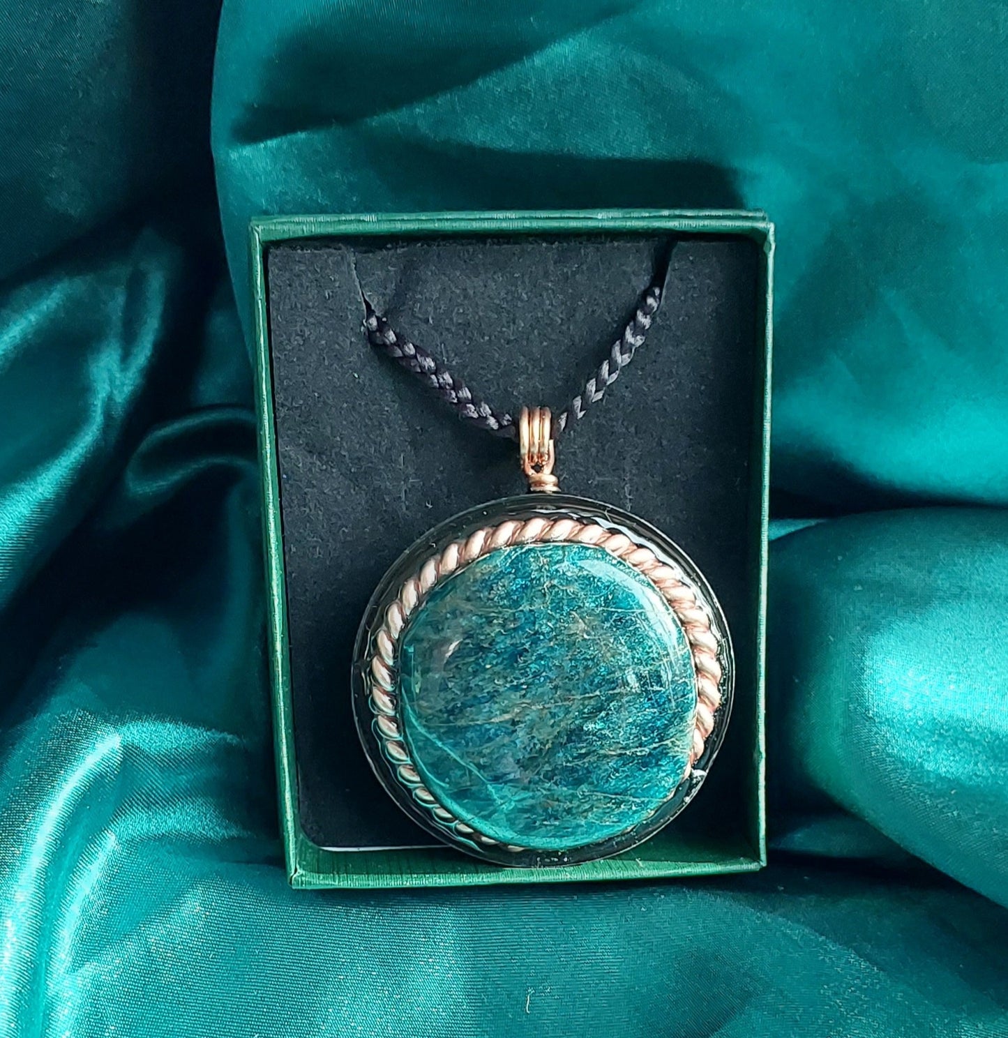 Blue Apatite Orgonite Talisman Necklace - Clarity, Expression & Ancient Memory