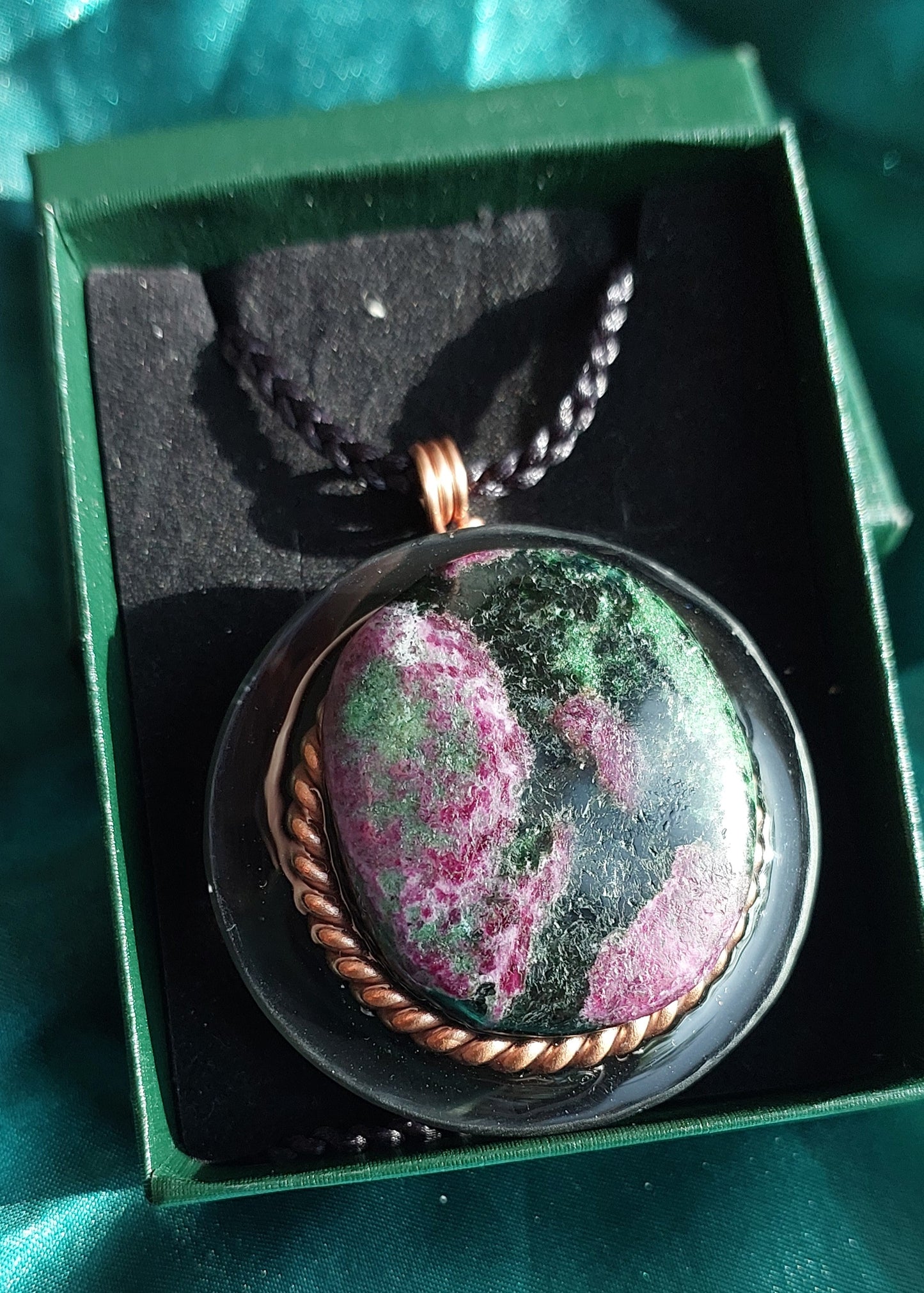 Ruby Zoisite Orgonite Talisman Necklace - Vitality, Transformation & Heart-Centered Strength