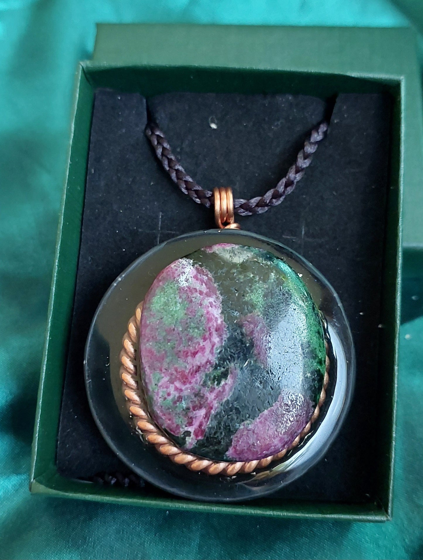 Ruby Zoisite Orgonite Talisman Necklace - Vitality, Transformation & Heart-Centered Strength