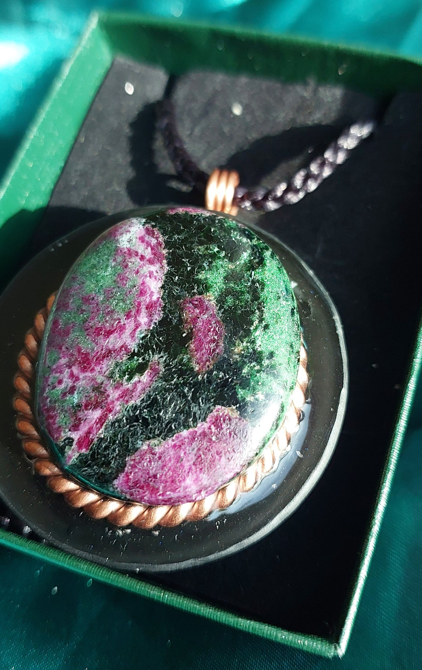 Ruby Zoisite Orgonite Talisman Necklace - Vitality, Transformation & Heart-Centered Strength
