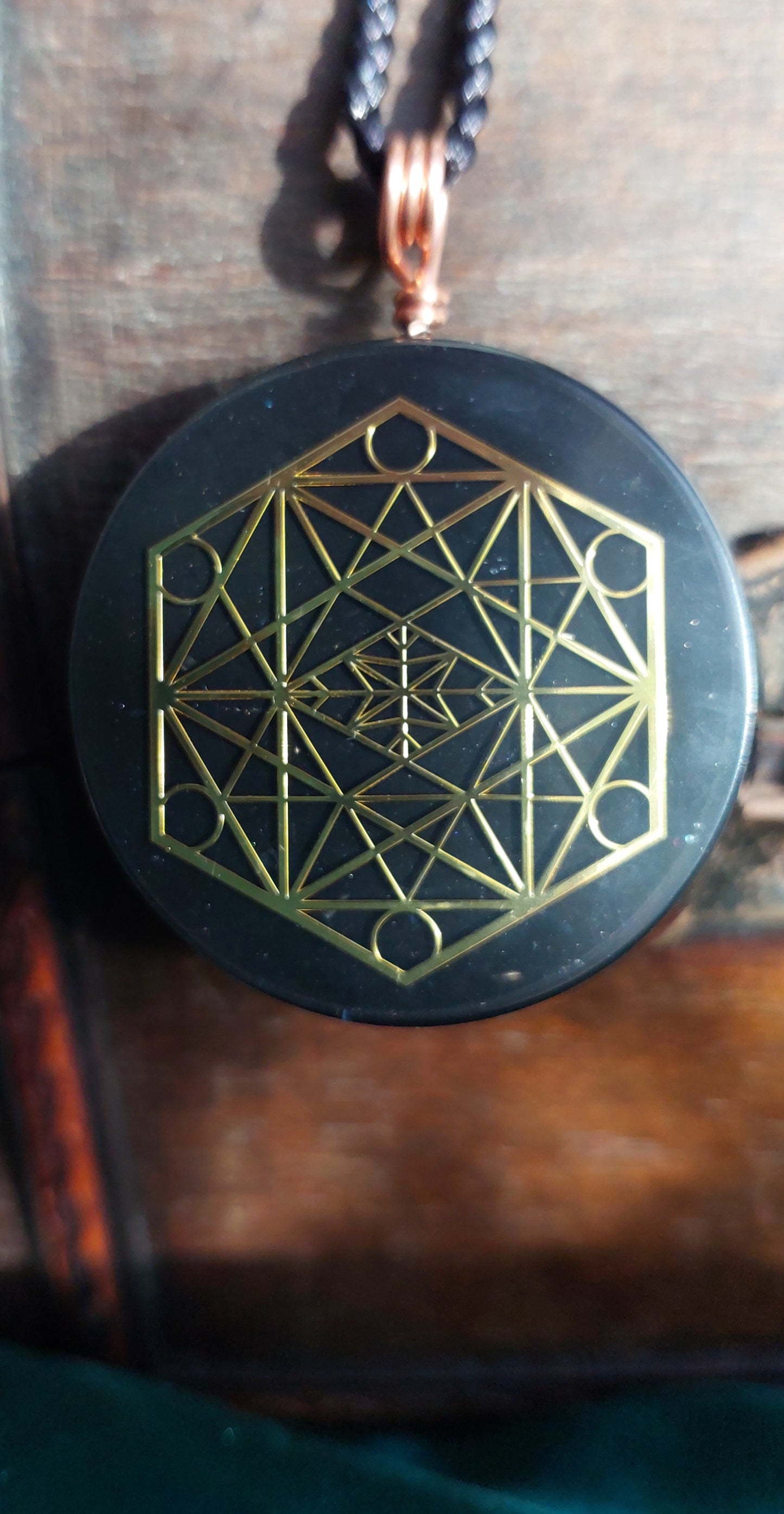 Orgonite Talisman Necklace | Blue Apatite + Sacred Cubit Tensor | Expression & Mental Clarity