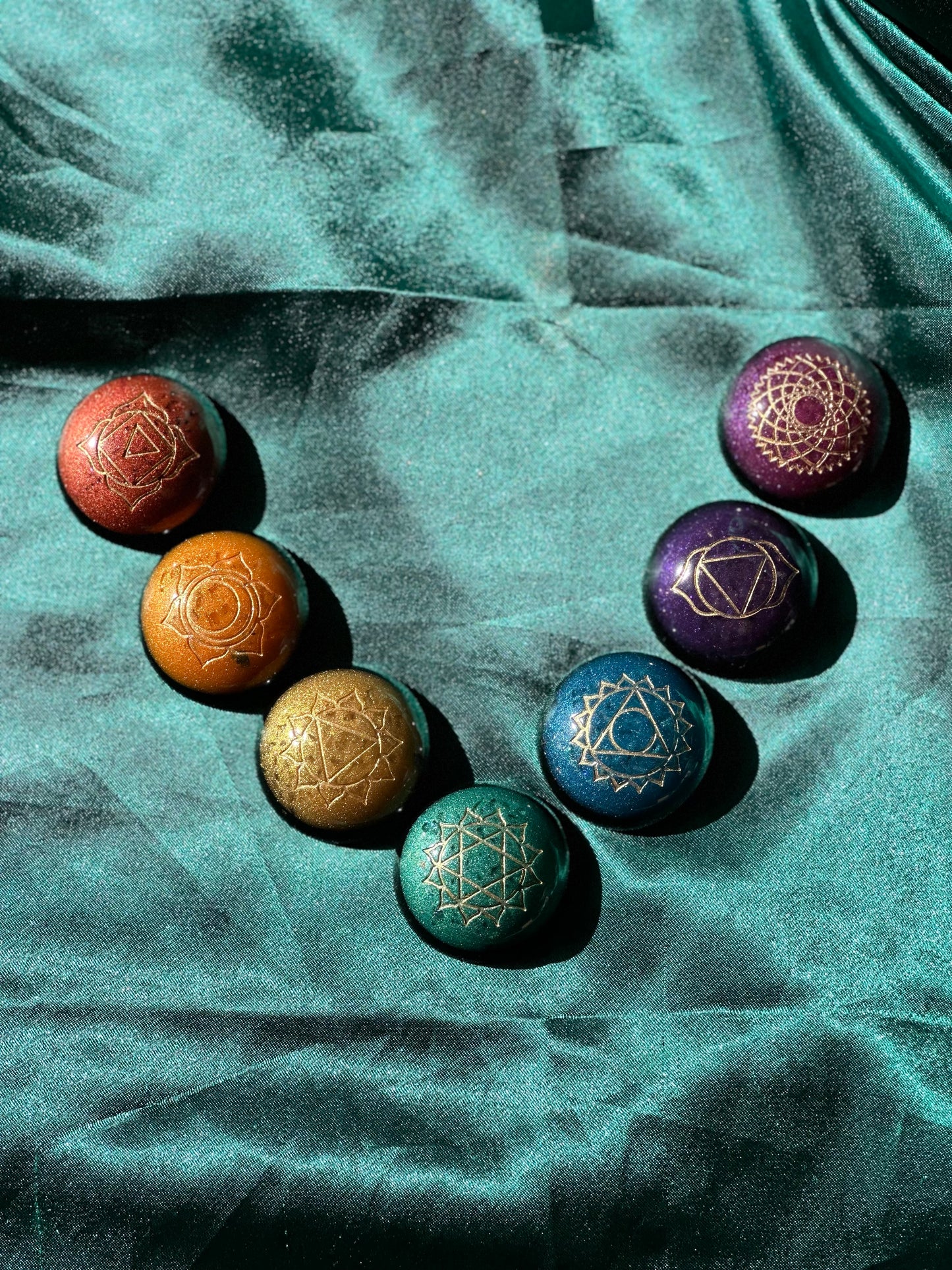 Mini Shungite Orgonite Chakra Set