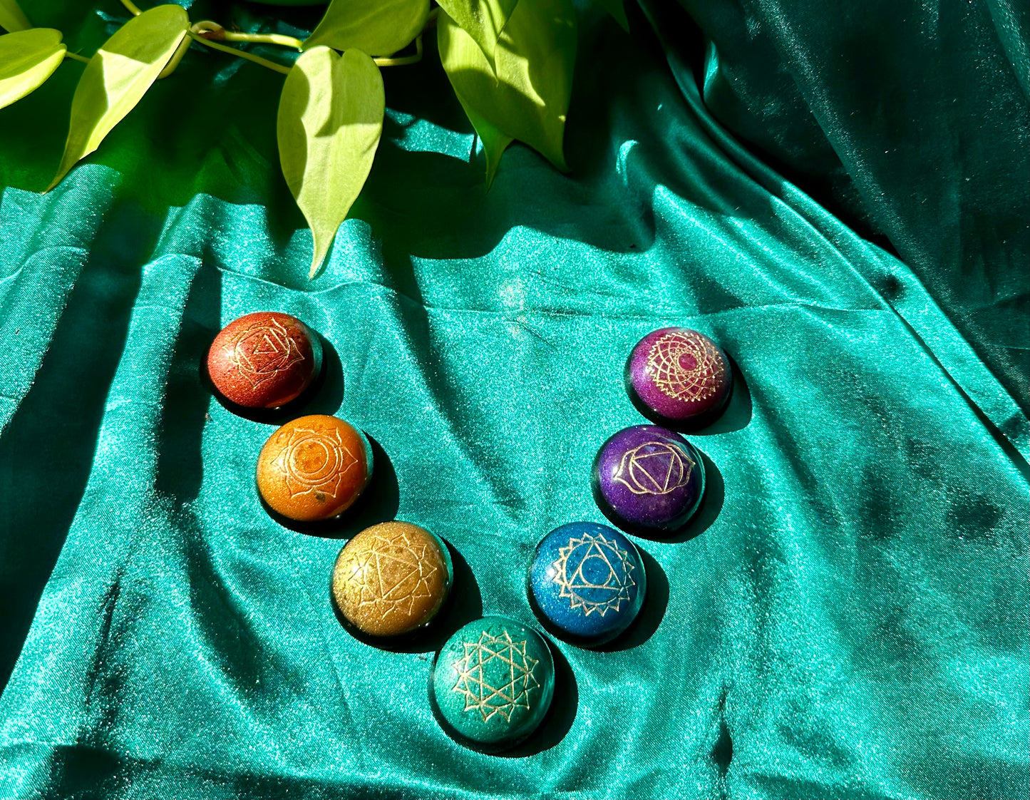 Mini Shungite Orgonite Chakra Set