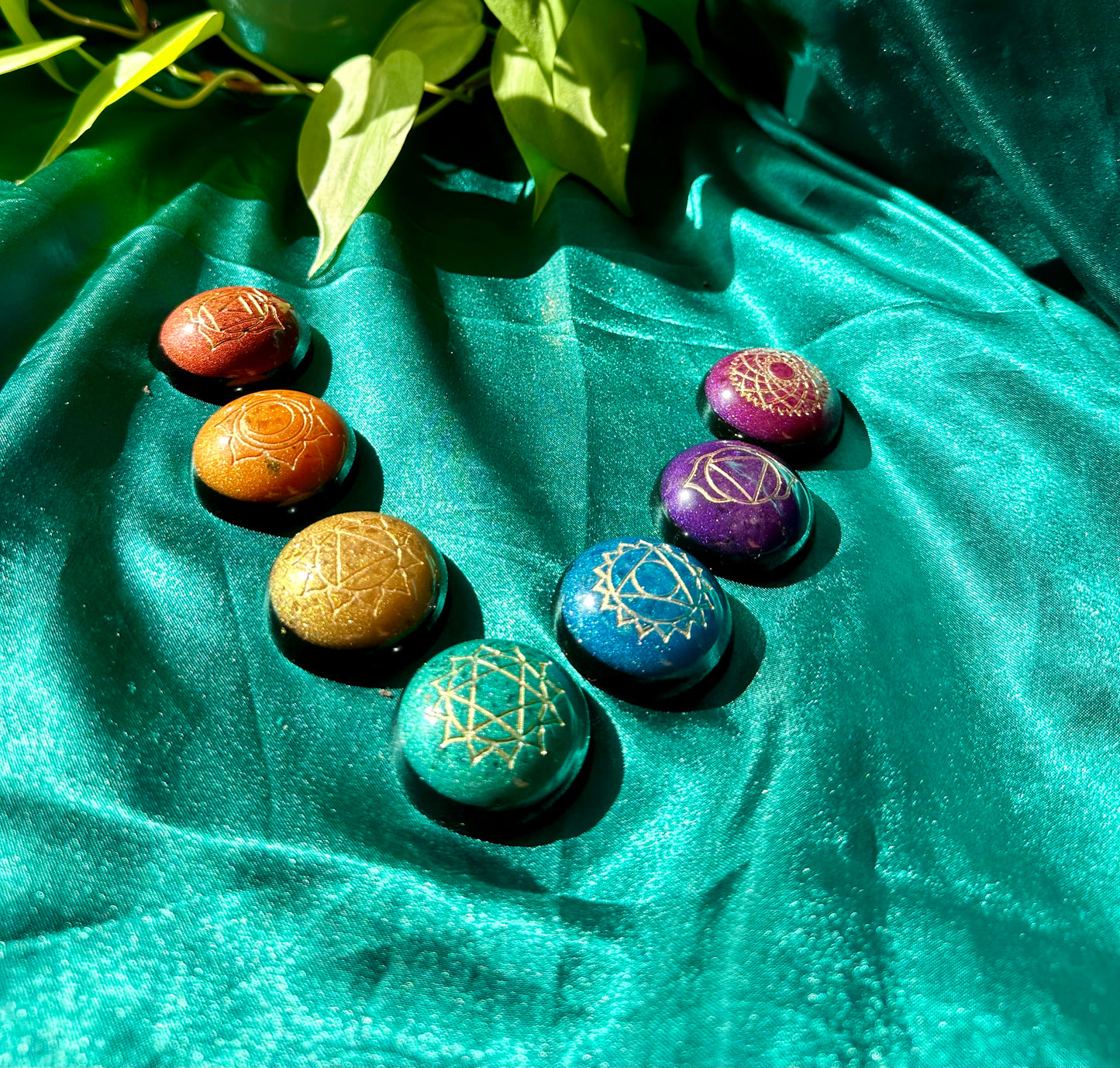 Mini Shungite Orgonite Chakra Set