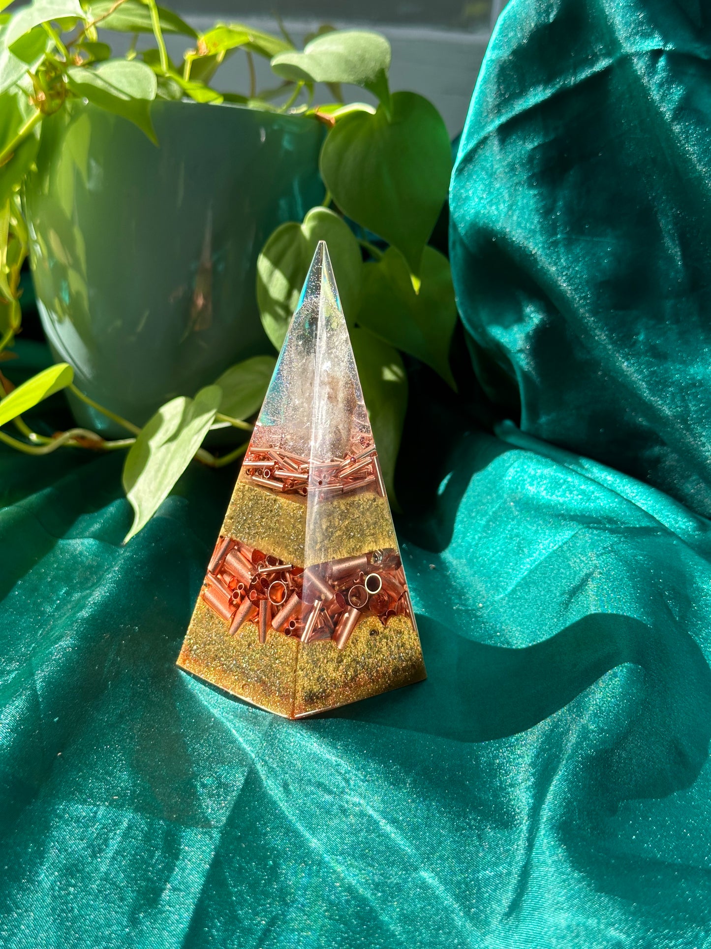 Quartz, Copper Pentagonal Pyramid