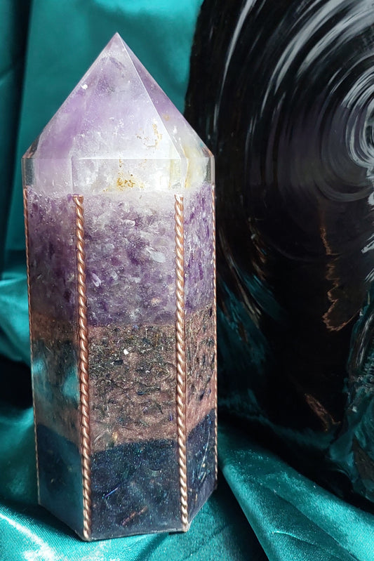 Celestial - Amethyst Orgonite Obelisk