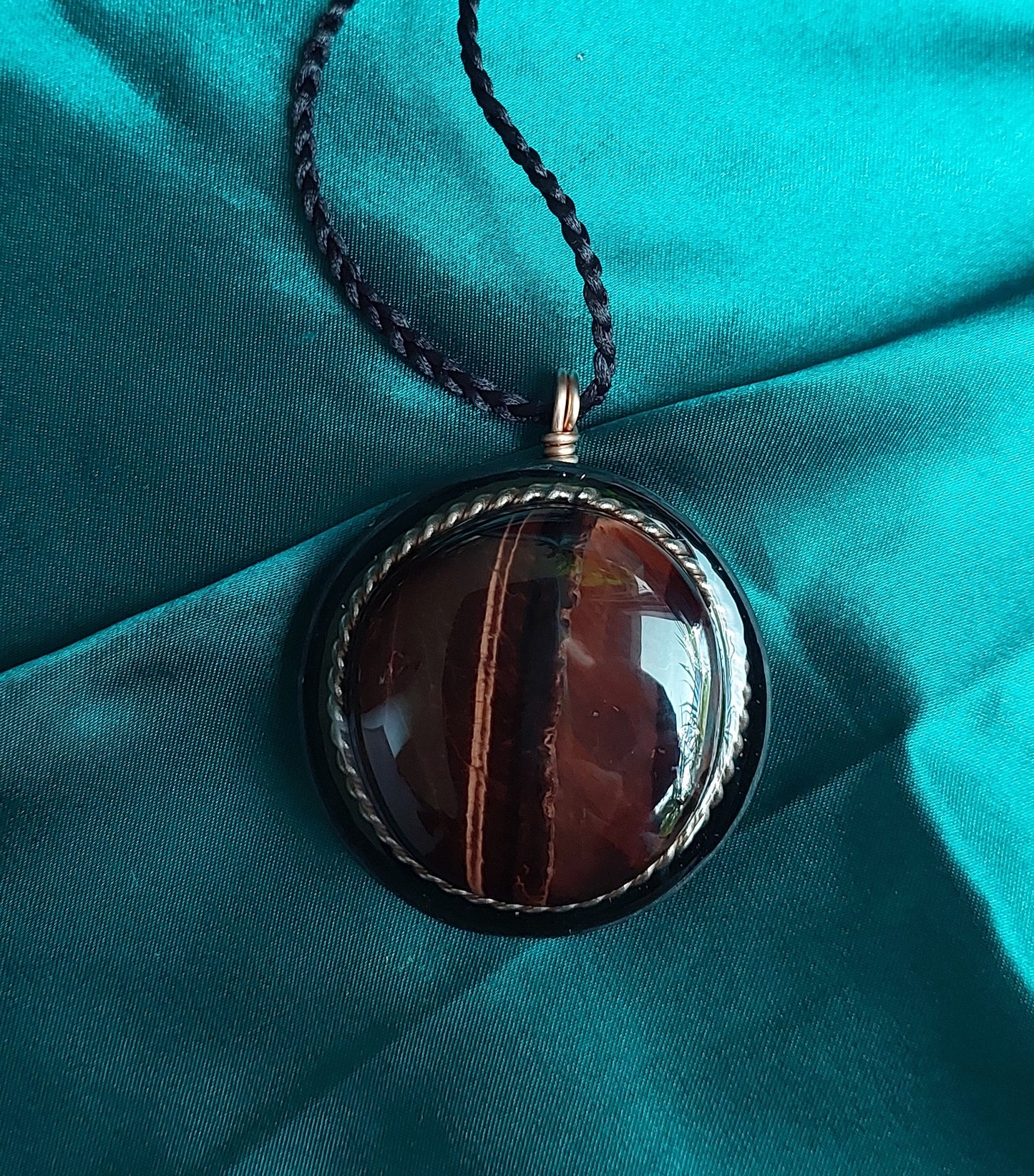 Passionate Harmony - Red Tiger’s Eye & Atlantis tensor Ring Orgonite Necklace Talisman