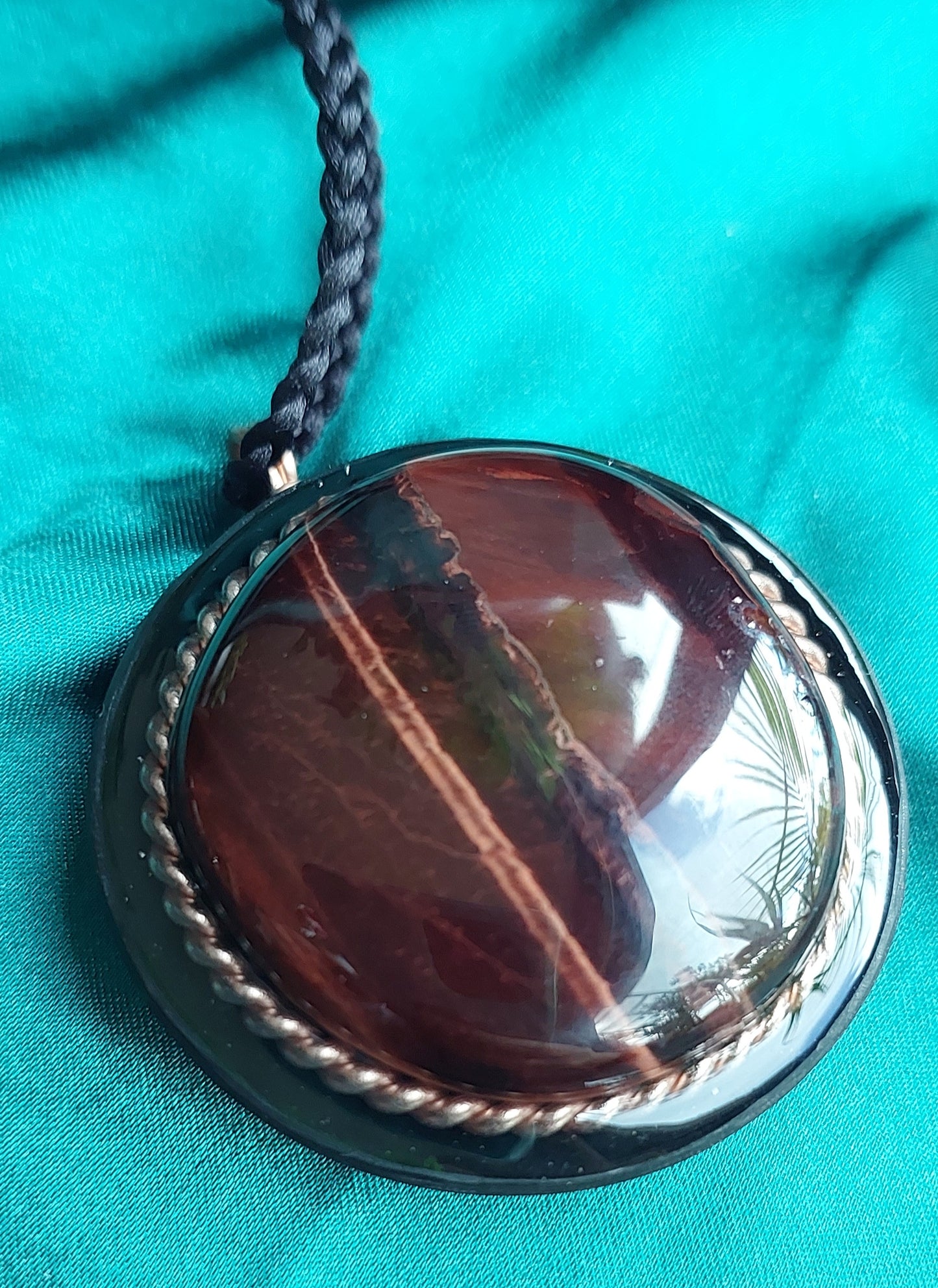 Passionate Harmony - Red Tiger’s Eye & Atlantis tensor Ring Orgonite Necklace Talisman