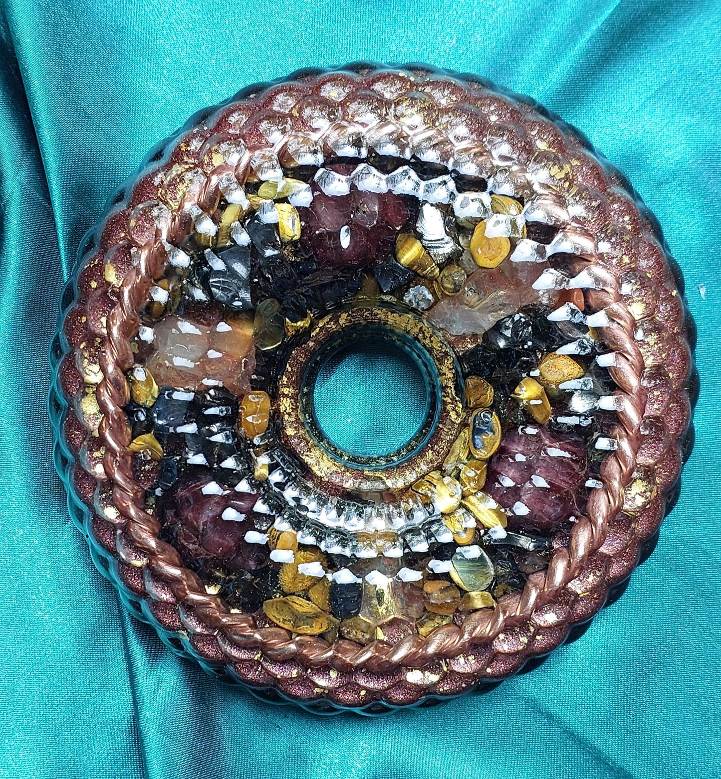 Dragon Vortex Orgonite Wheel with 333Mhz Cubit Tensor Ring