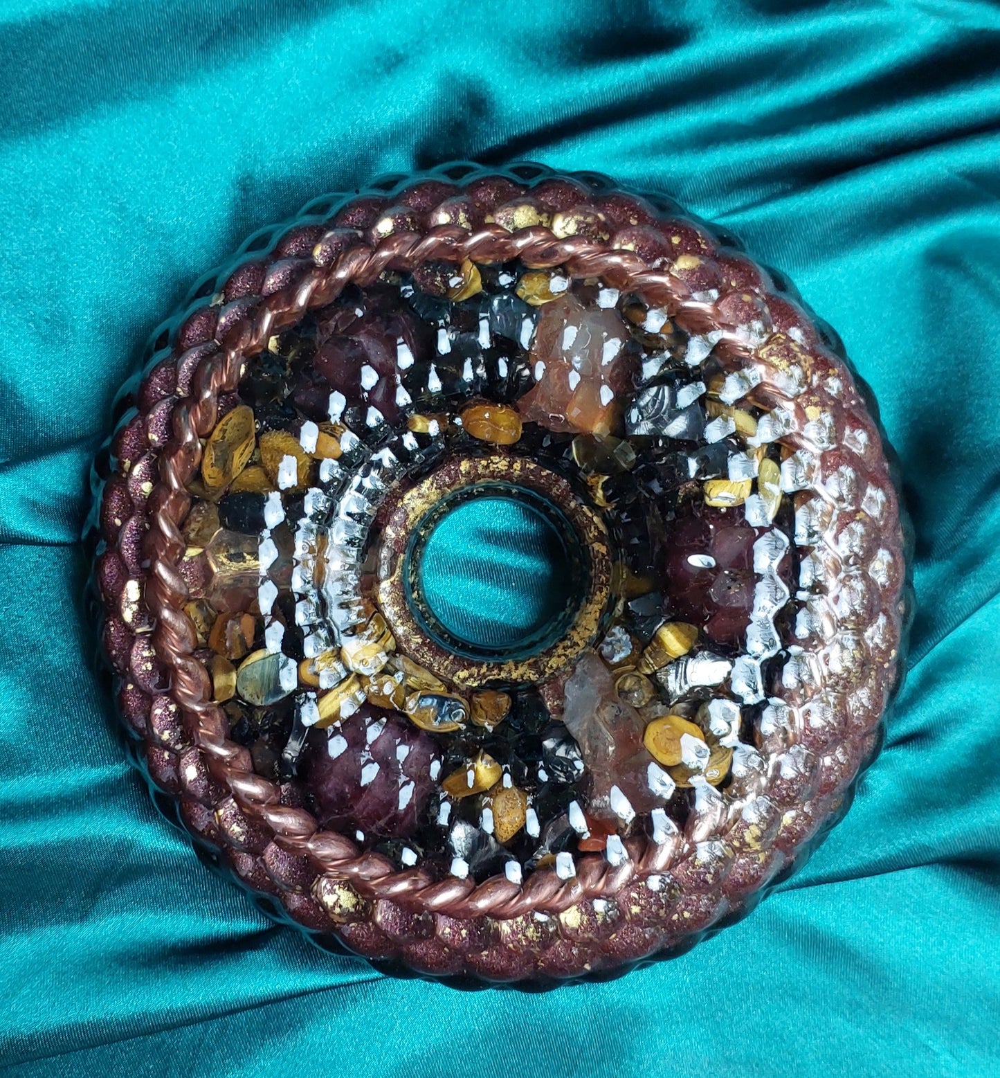 Dragon Vortex Orgonite Wheel with 333Mhz Cubit Tensor Ring