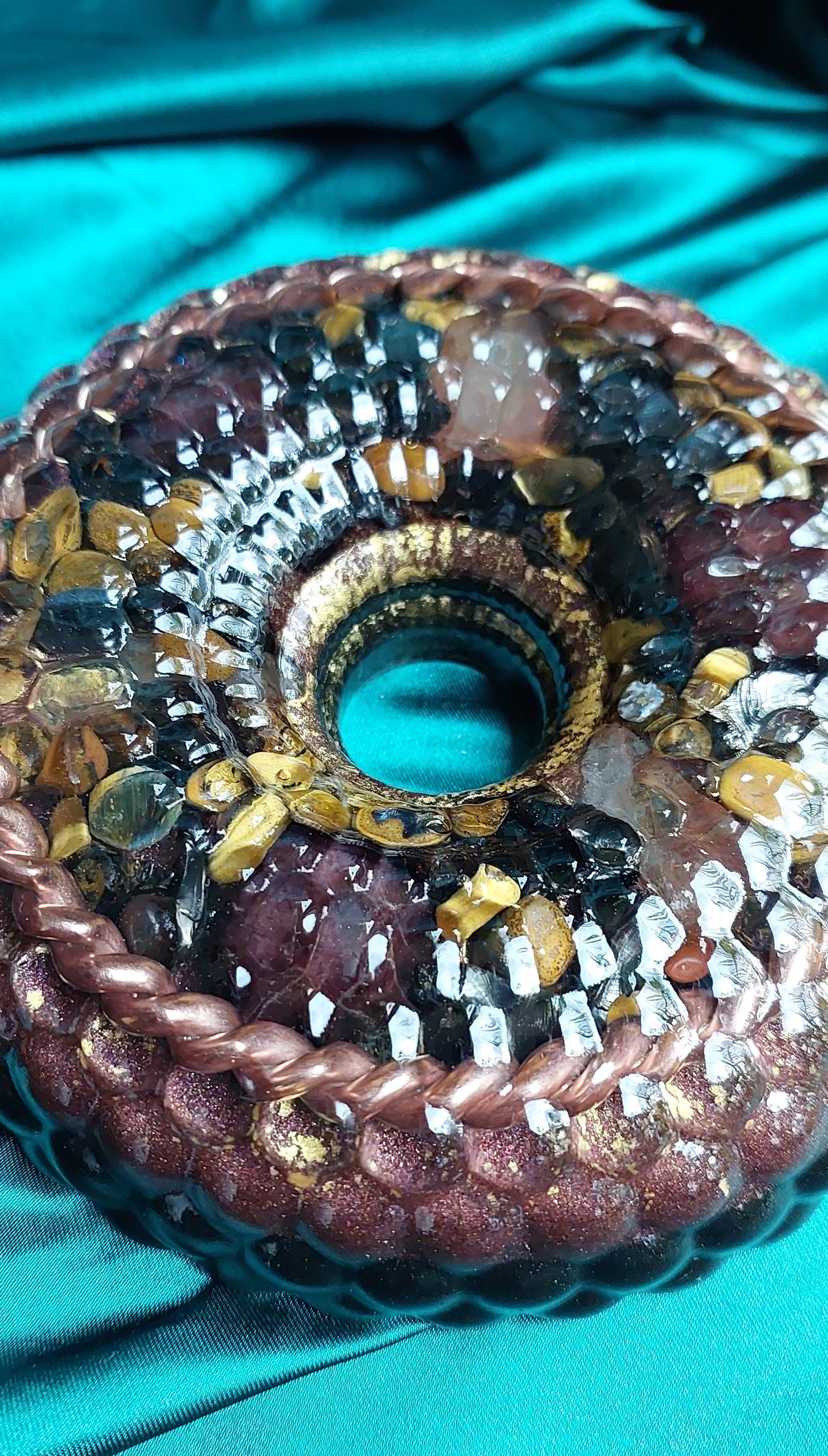 Dragon Vortex Orgonite Wheel with 333Mhz Cubit Tensor Ring