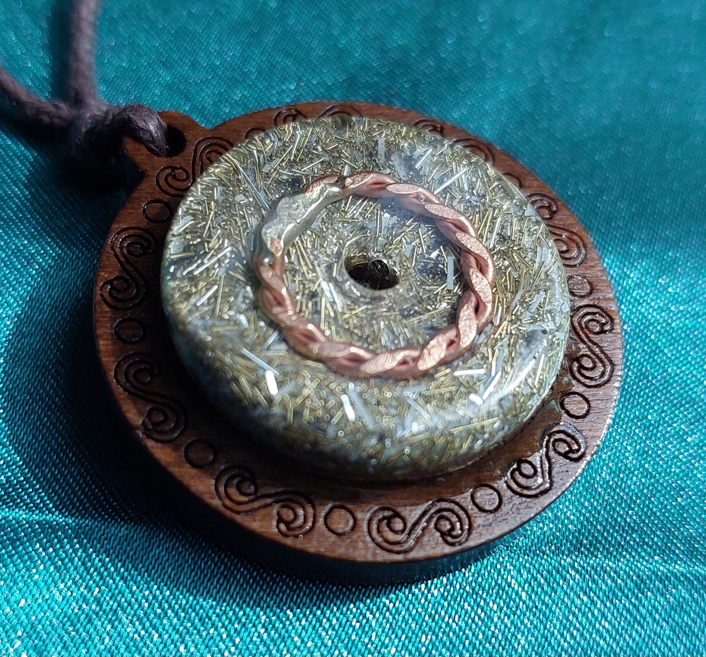 Fire Infinity - Orgonite Necklace with Tensor Ring