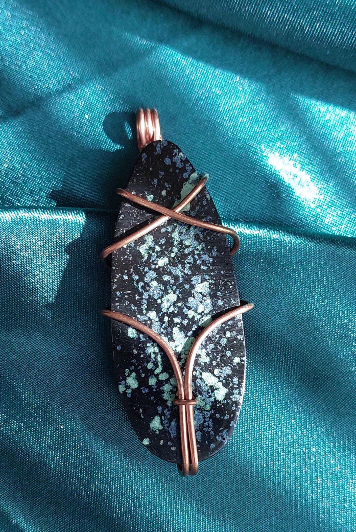 Black Starry Night - Copper Wired Orgonite Pendant Collection