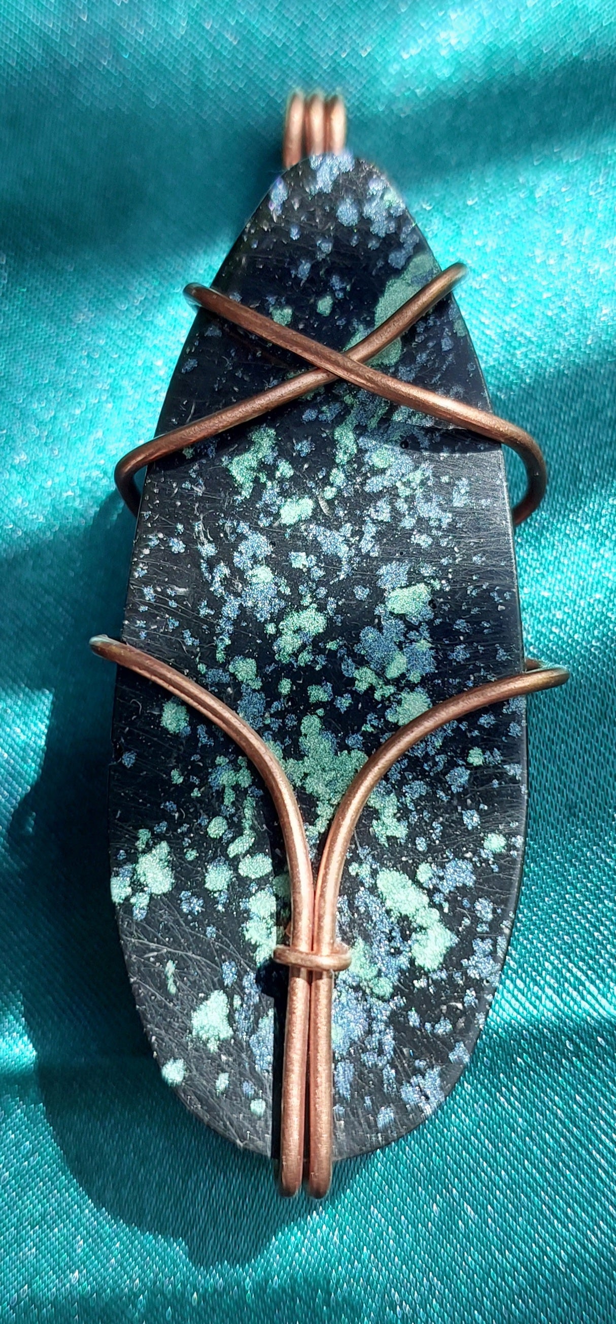 Black Starry Night - Copper Wired Orgonite Pendant Collection