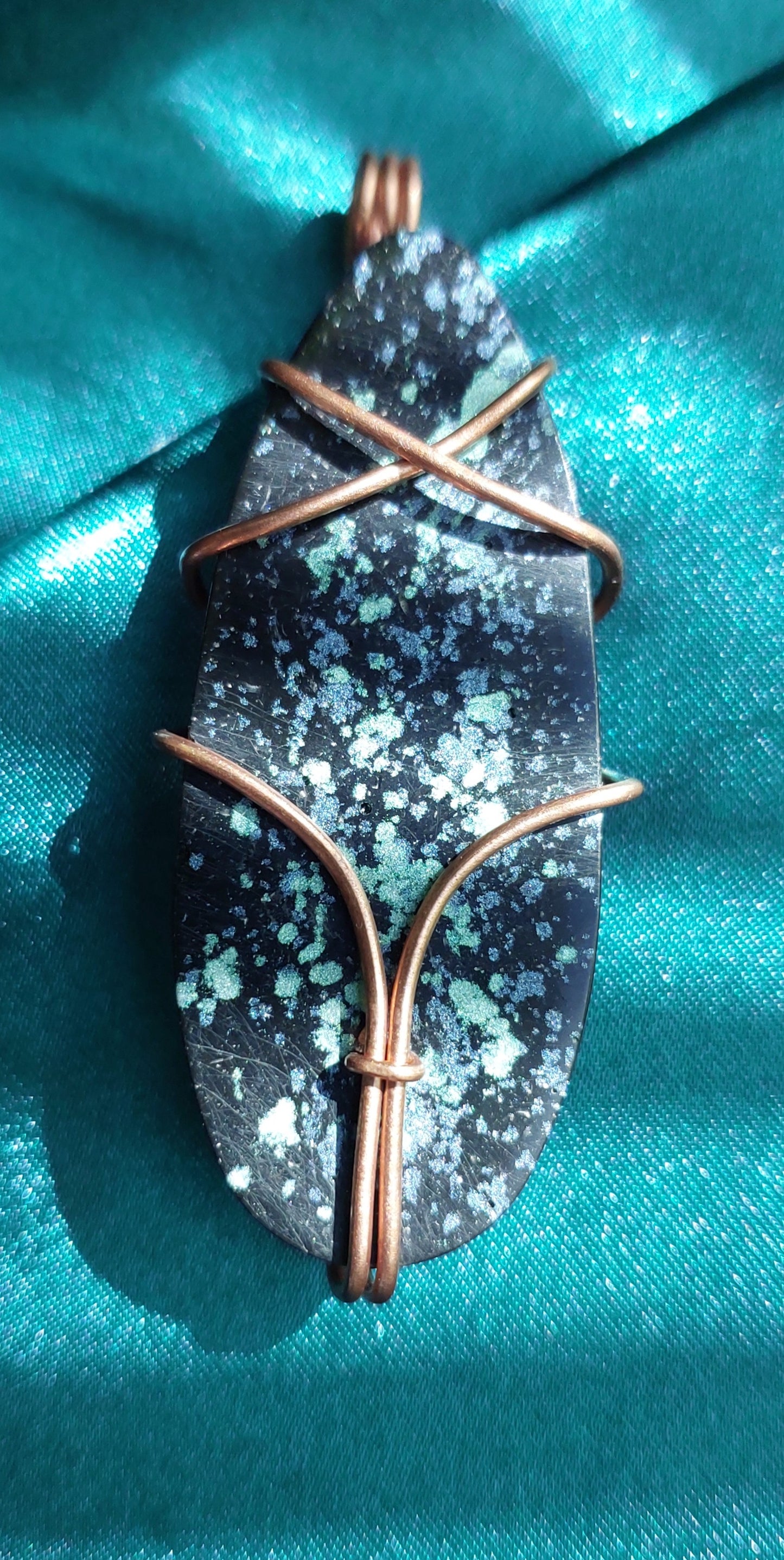 Black Starry Night - Copper Wired Orgonite Pendant Collection