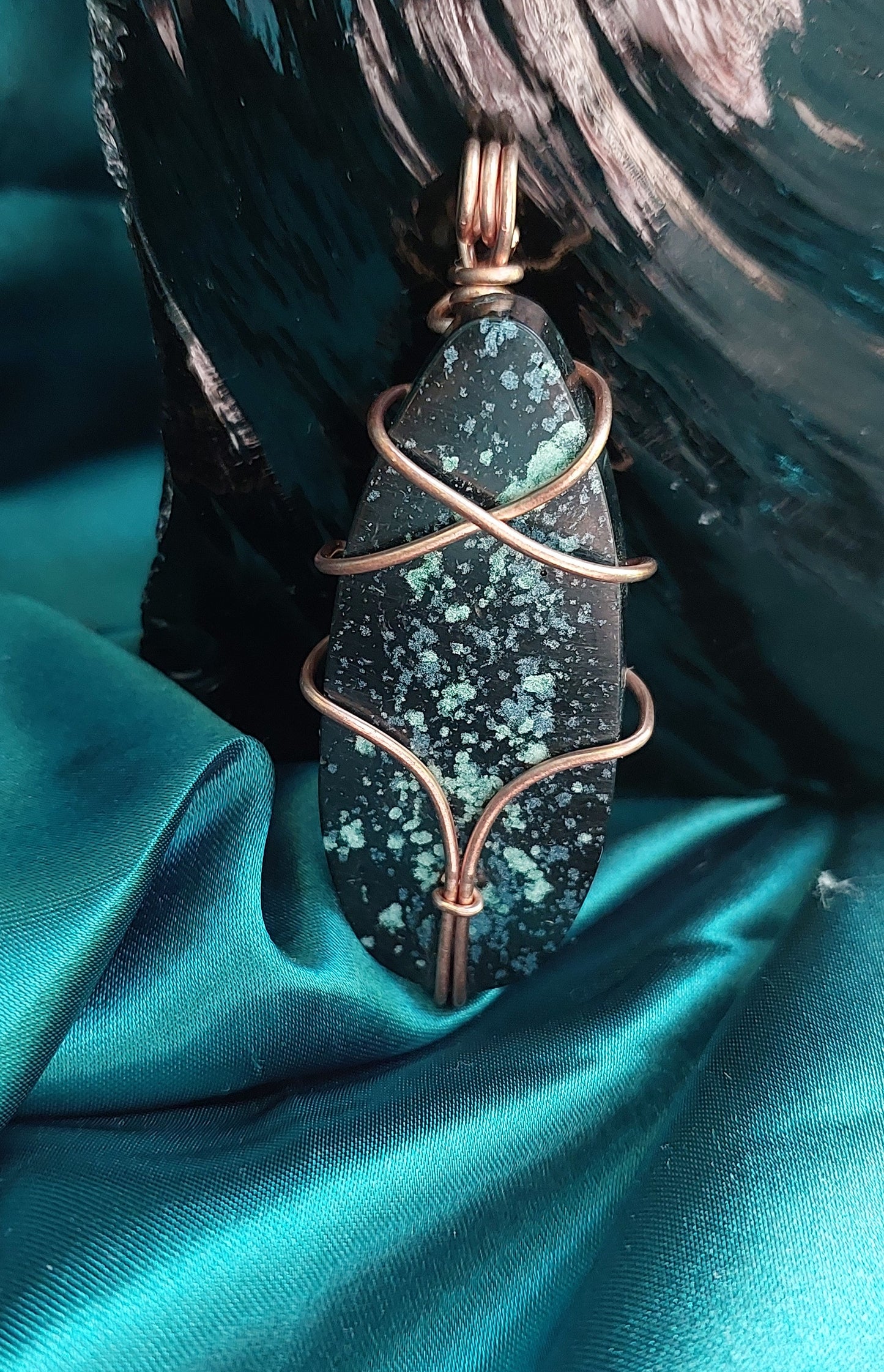 Black Starry Night - Copper Wired Orgonite Pendant Collection