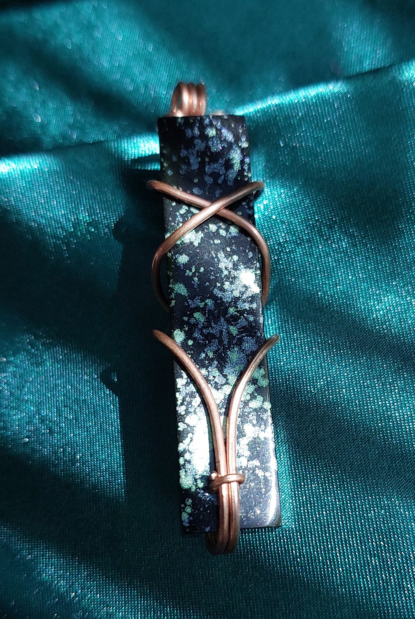 Black Starry Night - Copper Wired Orgonite Pendant Collection