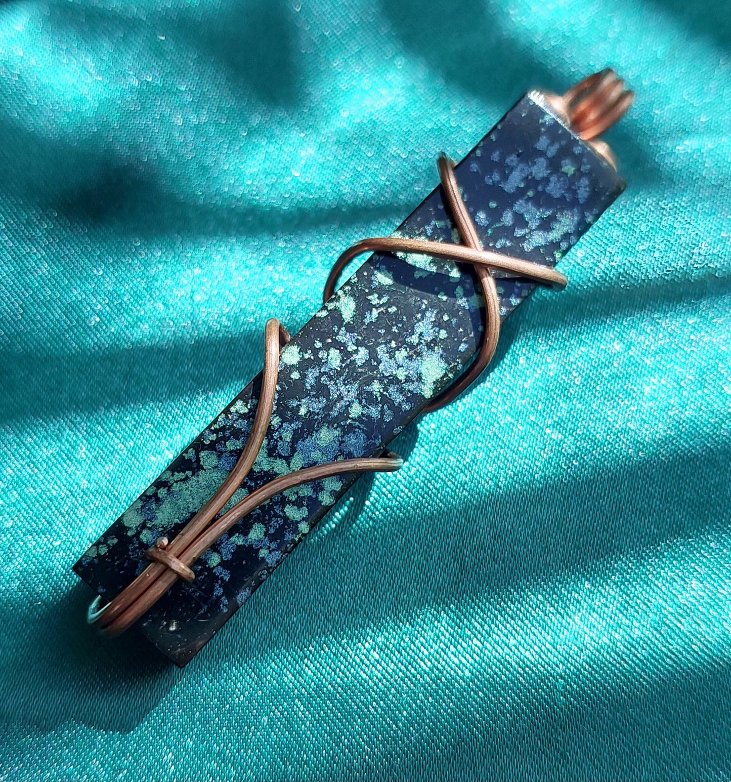 Black Starry Night - Copper Wired Orgonite Pendant Collection