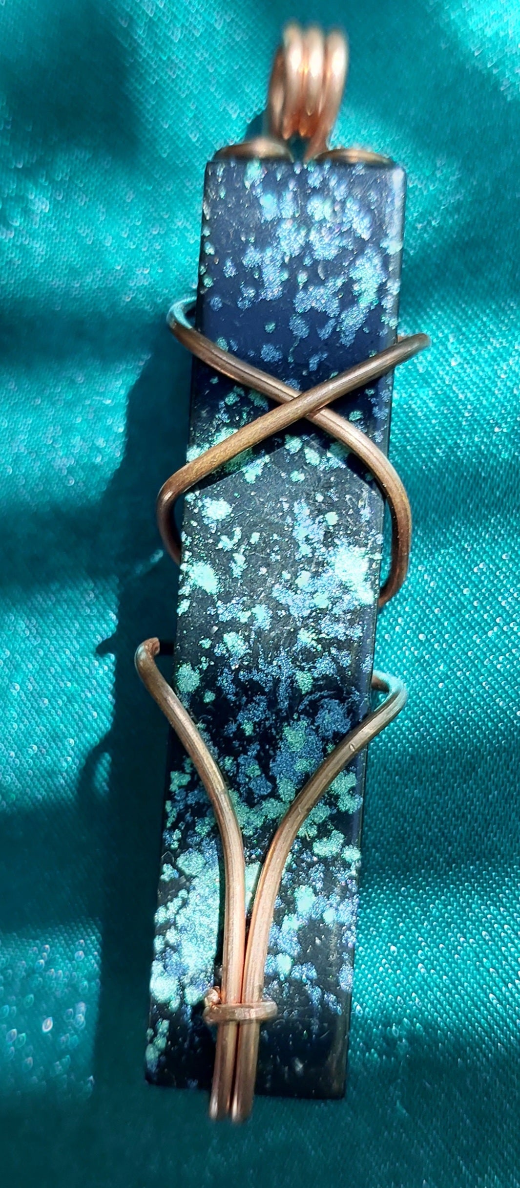 Black Starry Night - Copper Wired Orgonite Pendant Collection