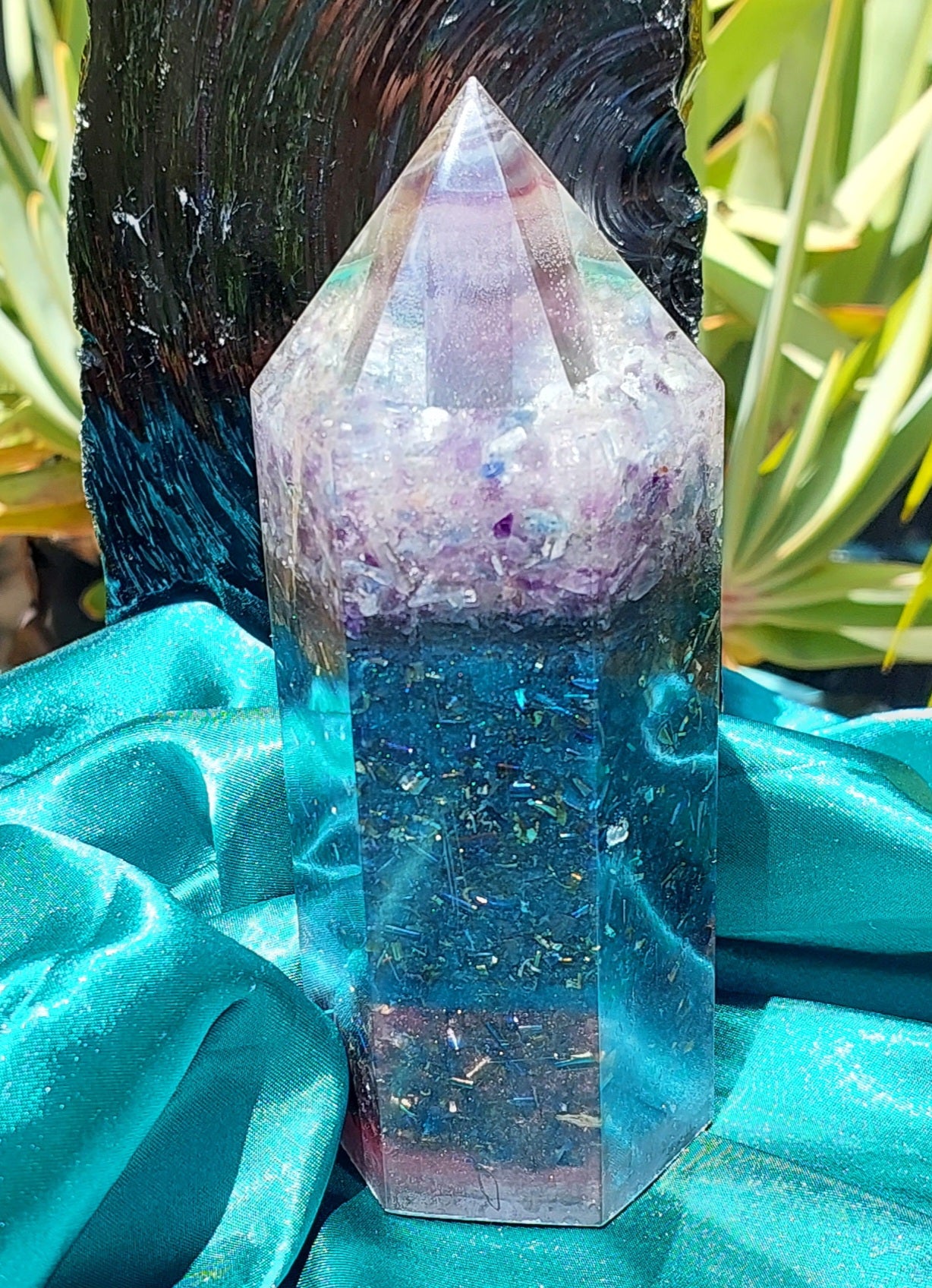 Fluorite Aurora - Large Orgonite Obelisk