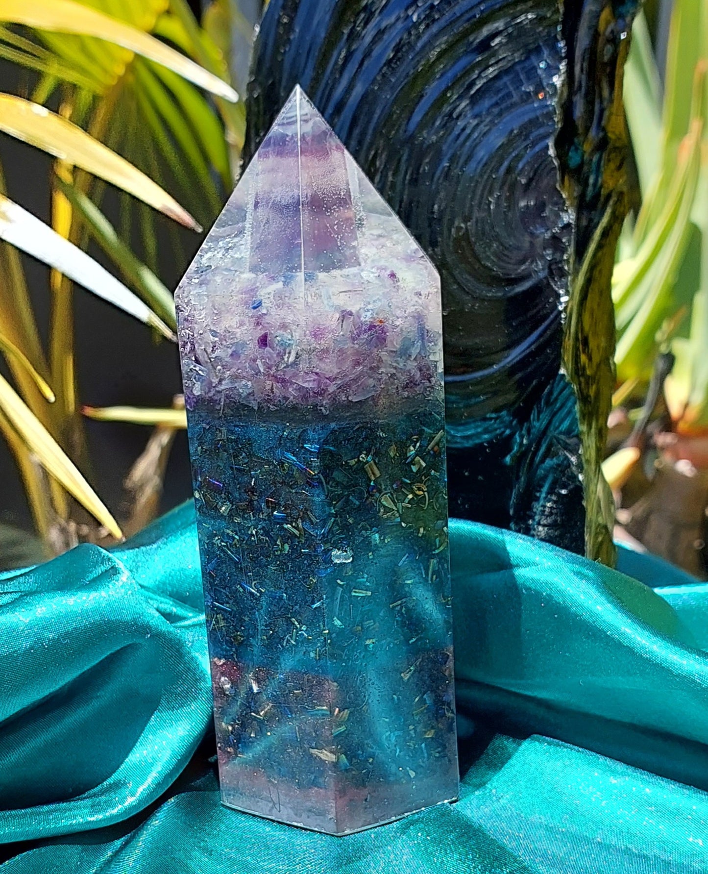 Fluorite Aurora - Large Orgonite Obelisk