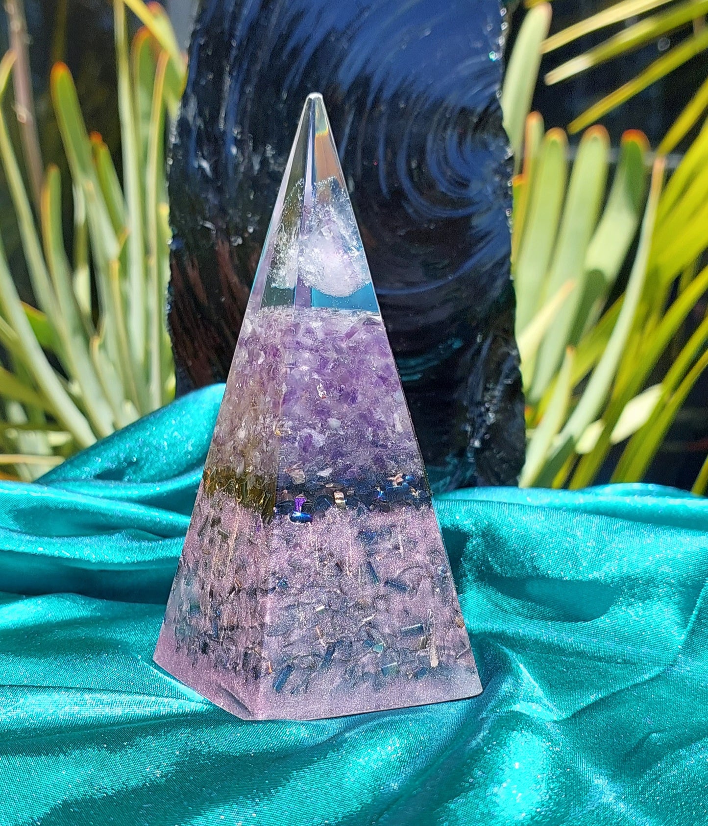 Amethyst Apex - Pentagonal Orgonite Pyramid