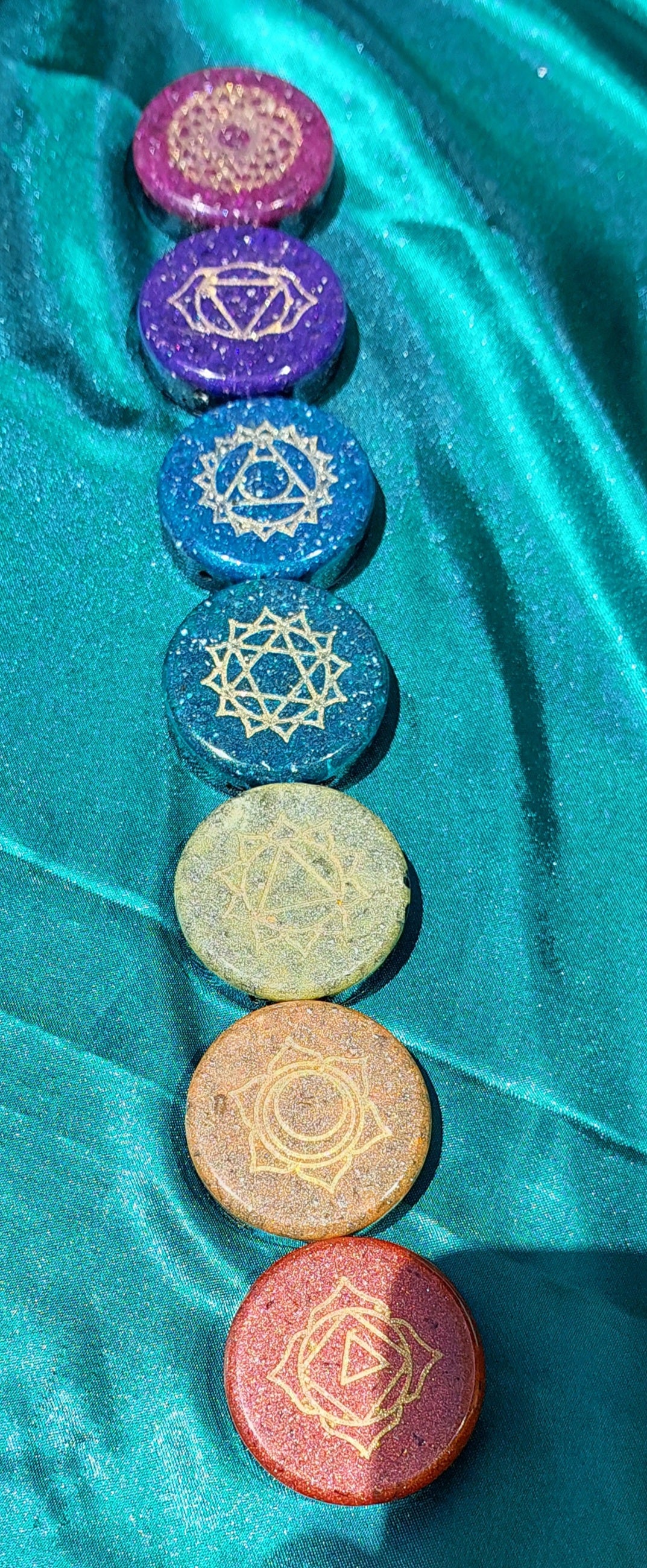 Mini Shungite Orgonite Chakra Set