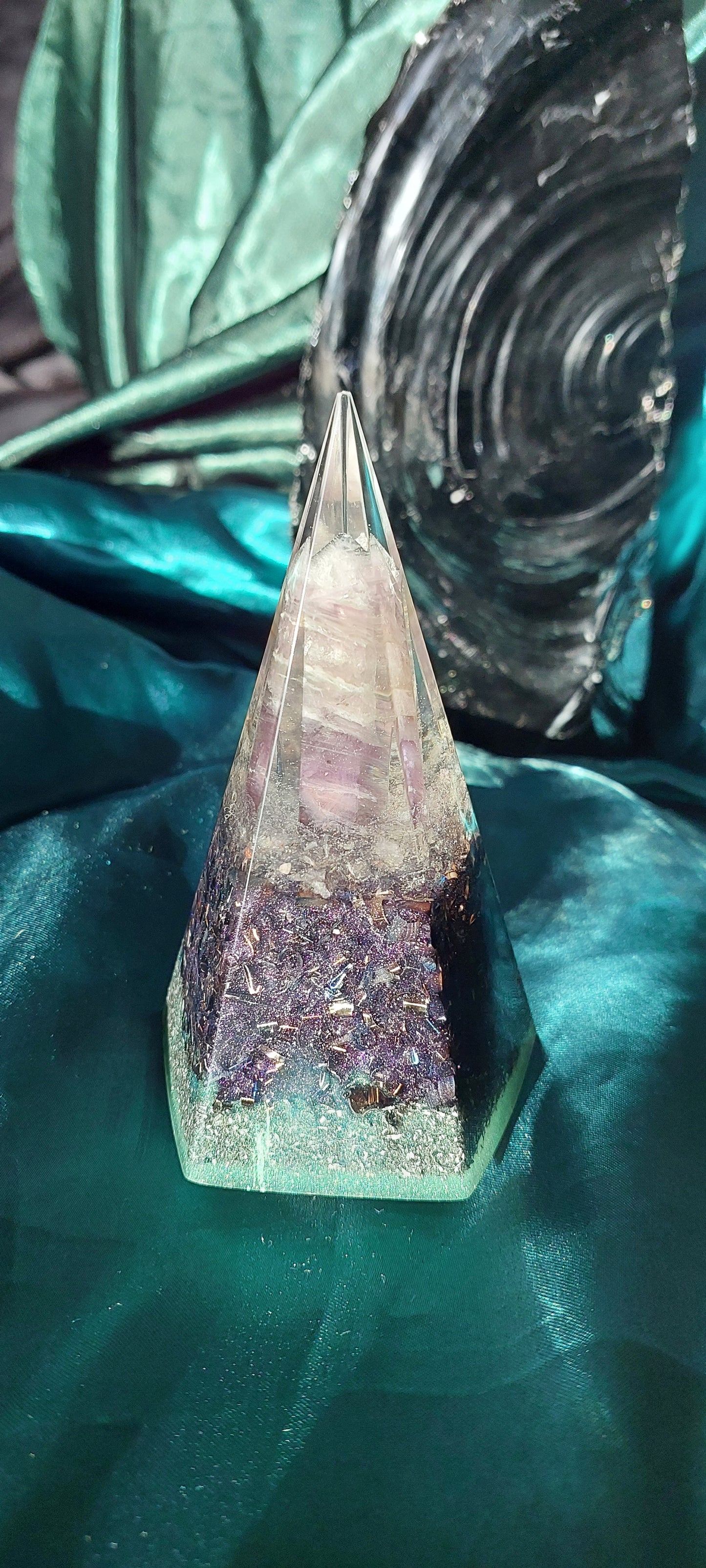 Pentagonal Fluorite Orgonite Pyramid Collection - Different styles available