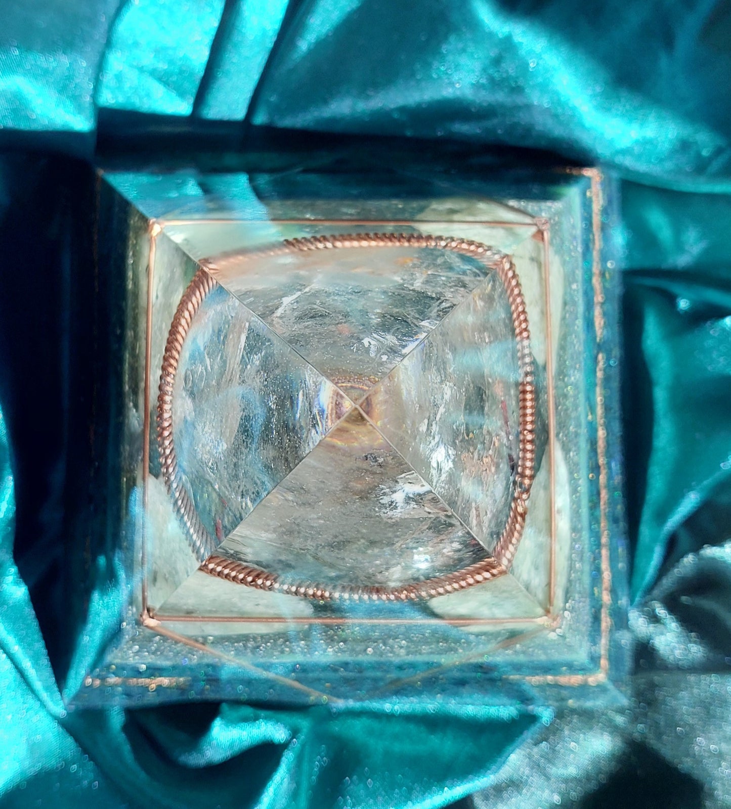 Large Earth Elemental Orgonite Pyramid - Quartz & Prehnite