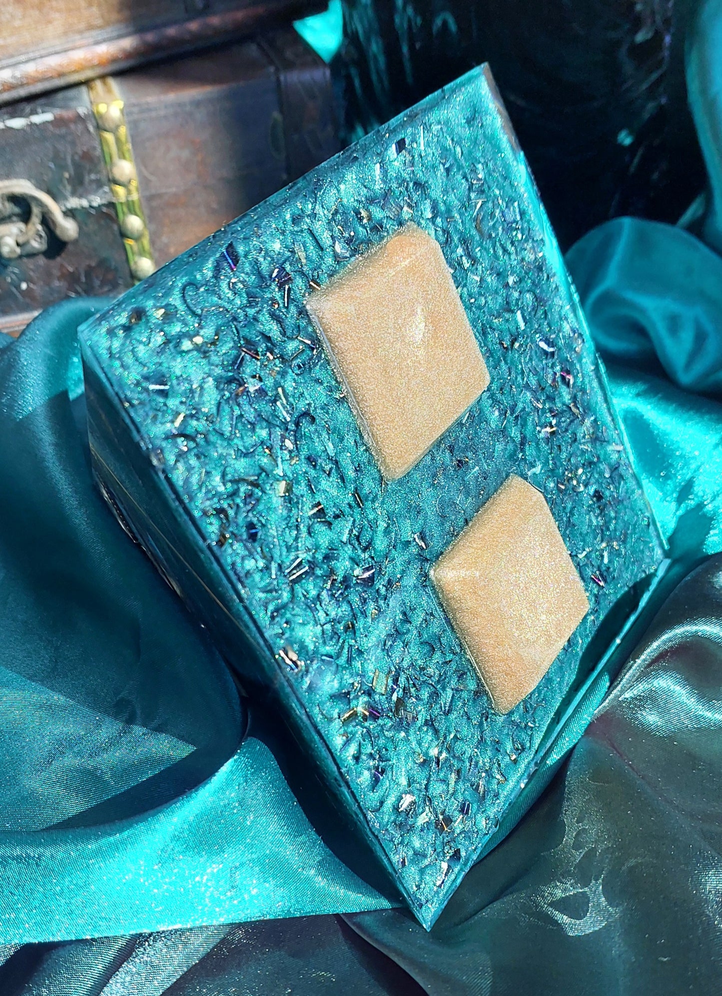 Large Earth Elemental Orgonite Pyramid - Quartz & Prehnite