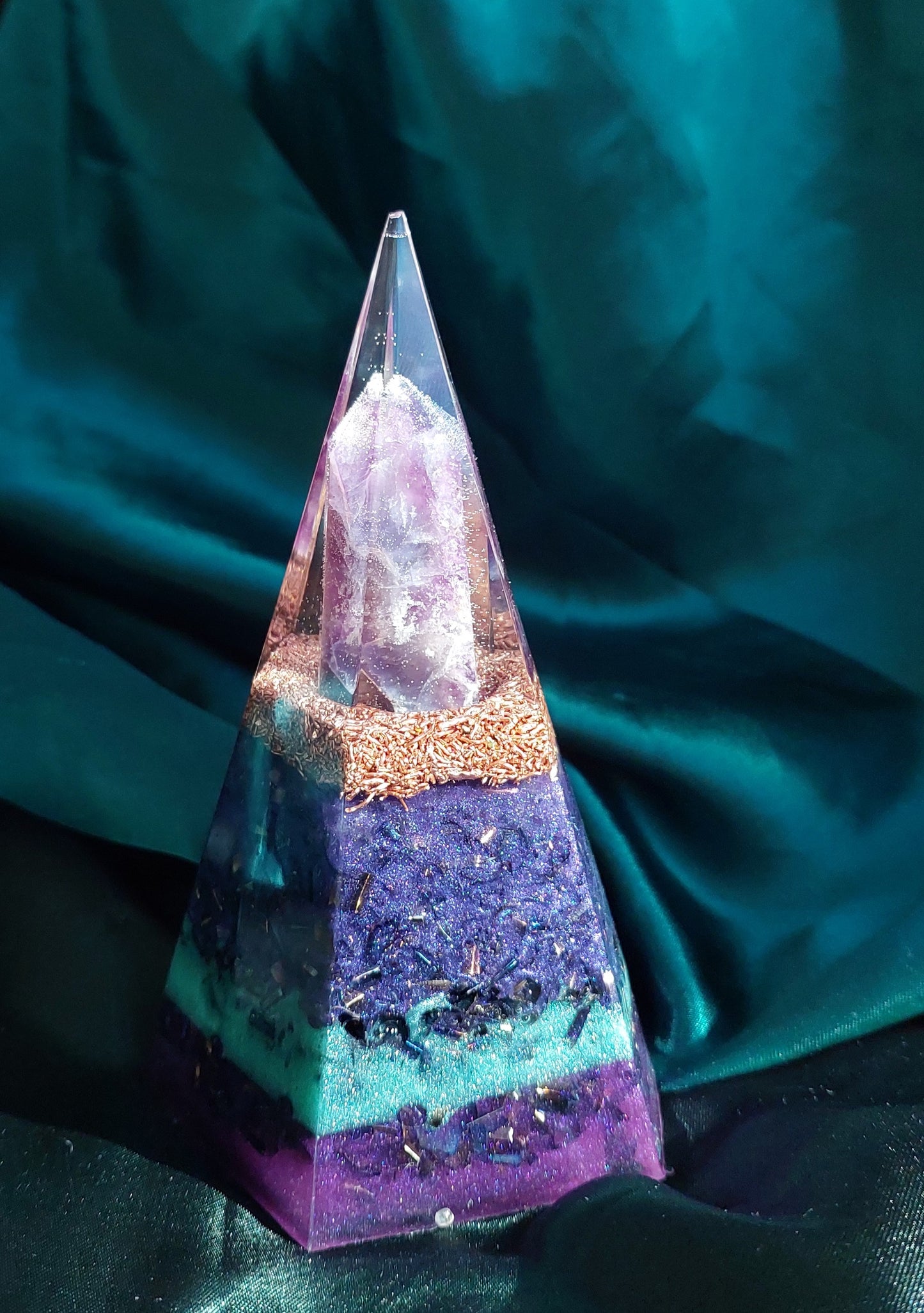 Pentagonal Fluorite Orgonite Pyramid Collection - Different styles available