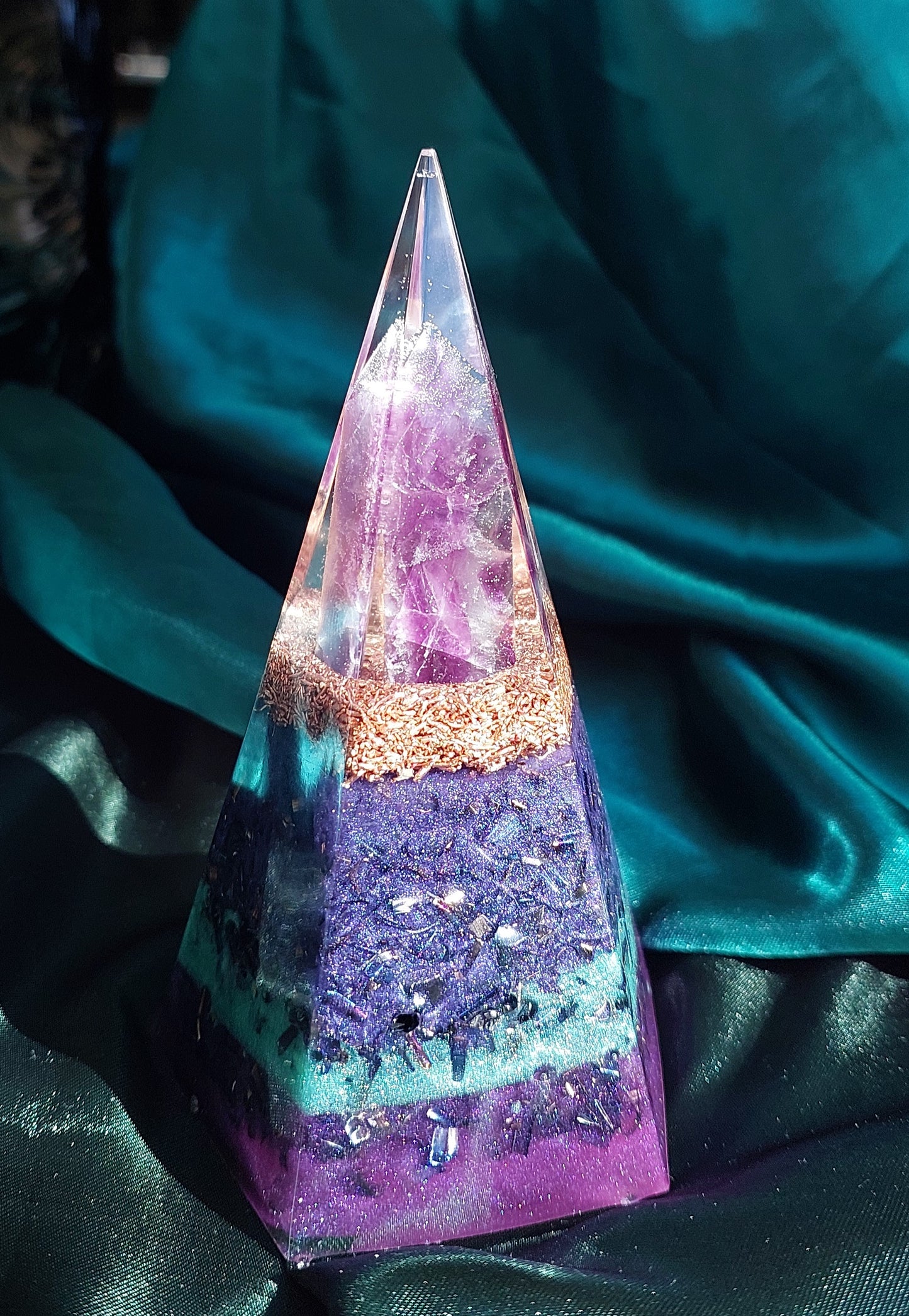 Pentagonal Fluorite Orgonite Pyramid Collection - Different styles available
