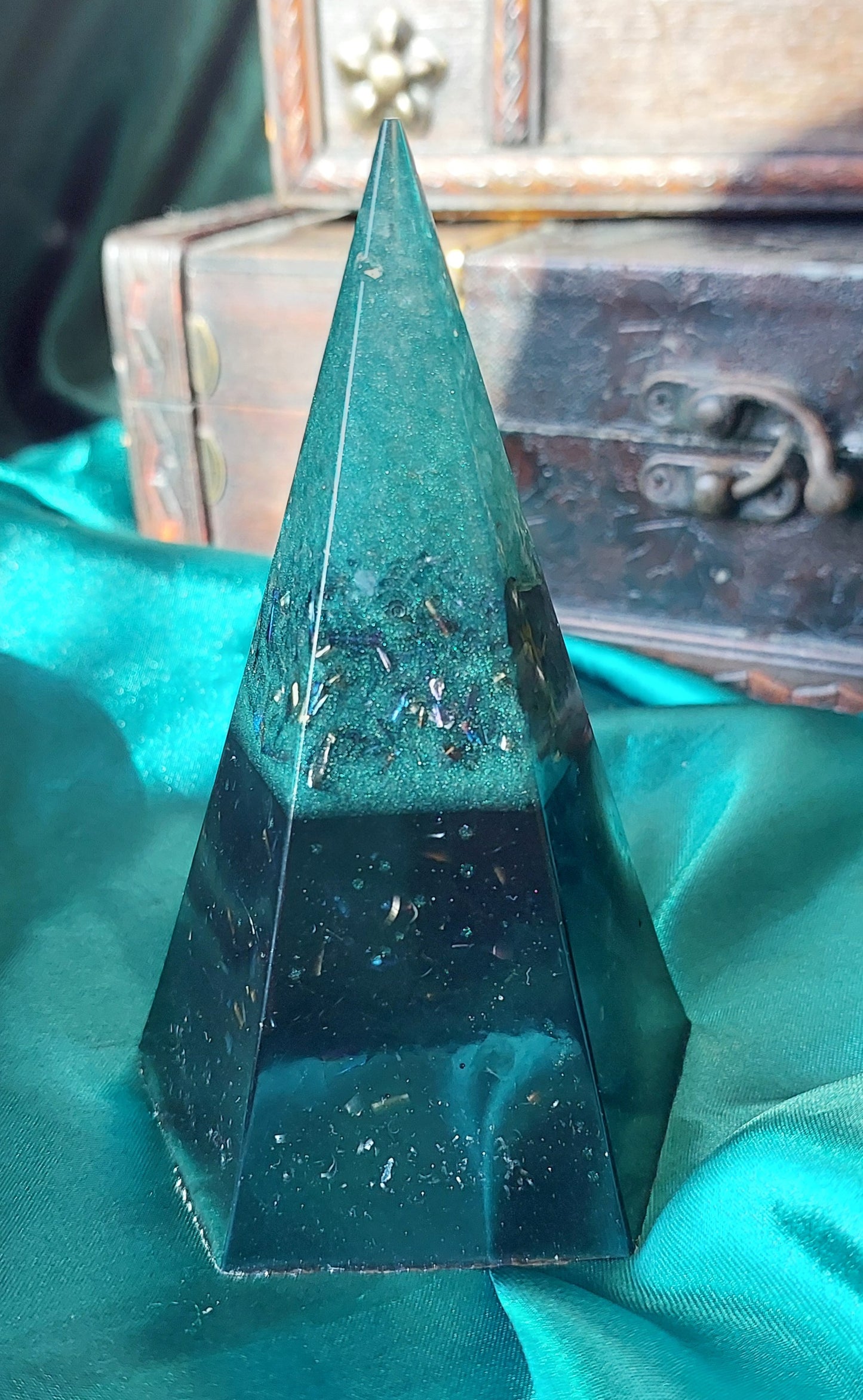 Medium Pentagonal Pyramid - Quartz + Shungite