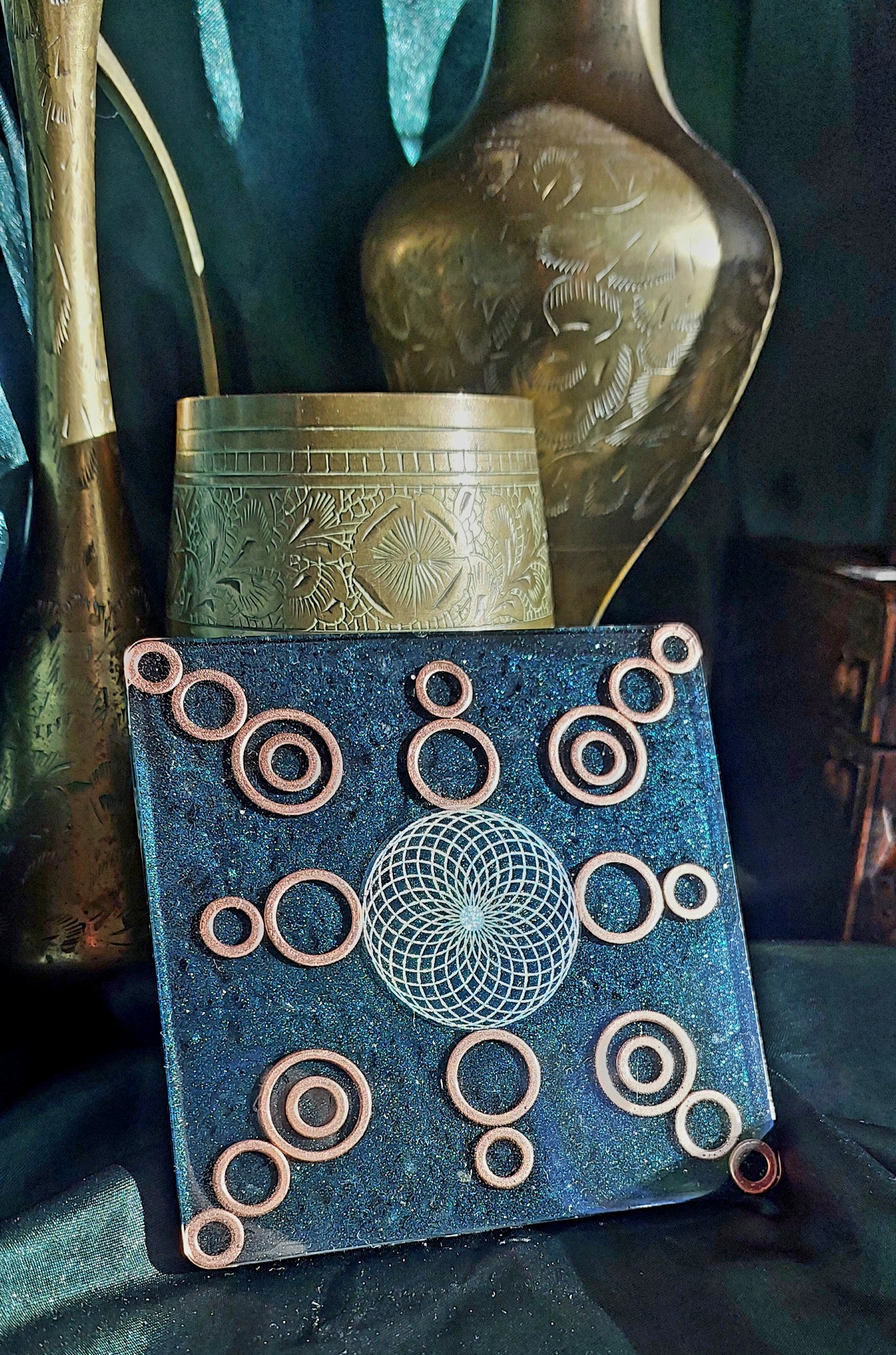 WiFiGuard 2.0! Orgonite Plate Sticker with Shungite & Copper
