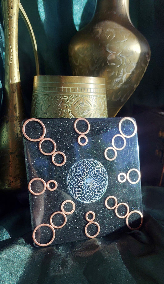 WiFiGuard 2.0! Orgonite Plate Sticker with Shungite & Copper - The Soulful Garden