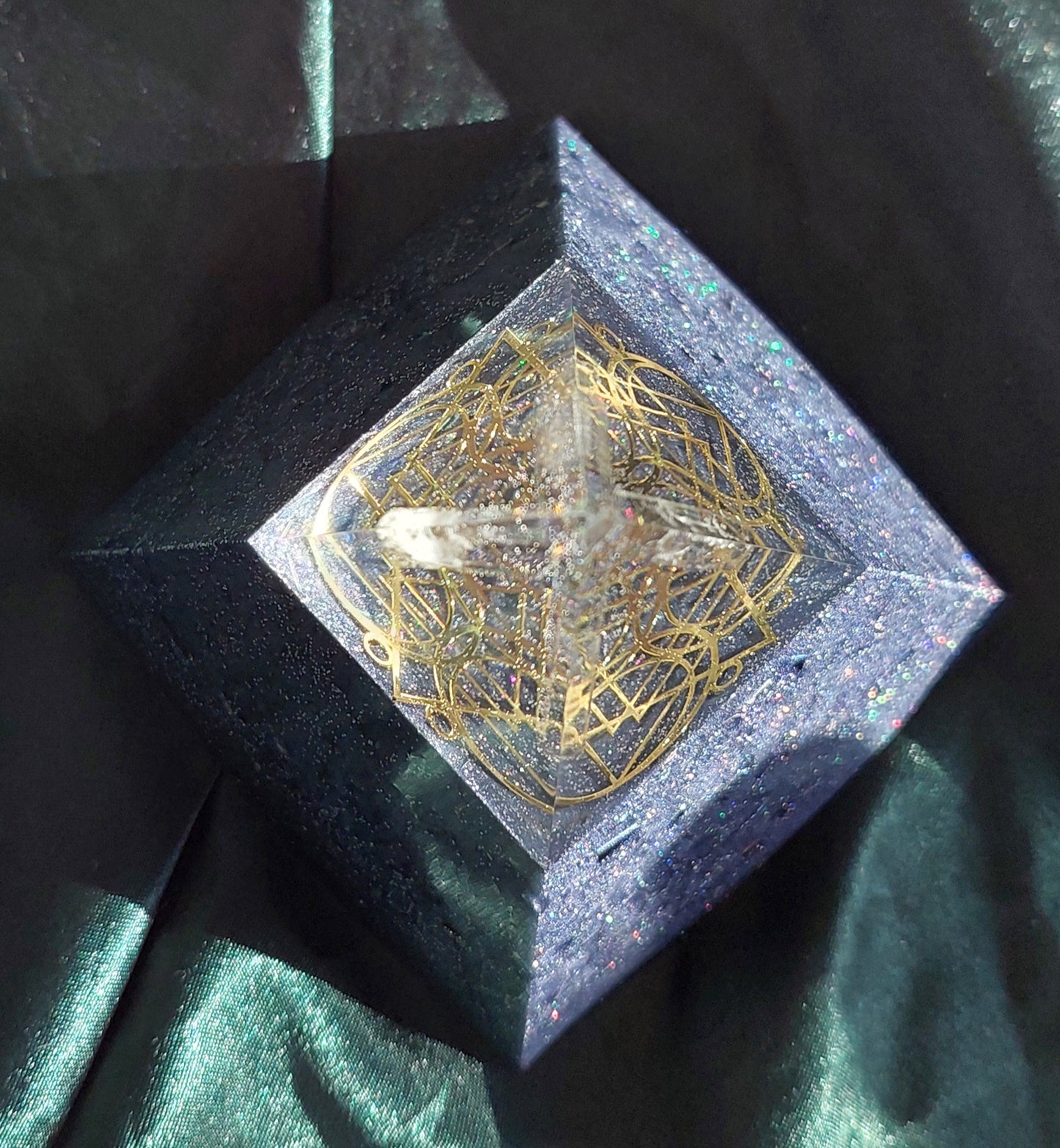 Mini Orgonite Pyramid with Quartz Points - Different styles available