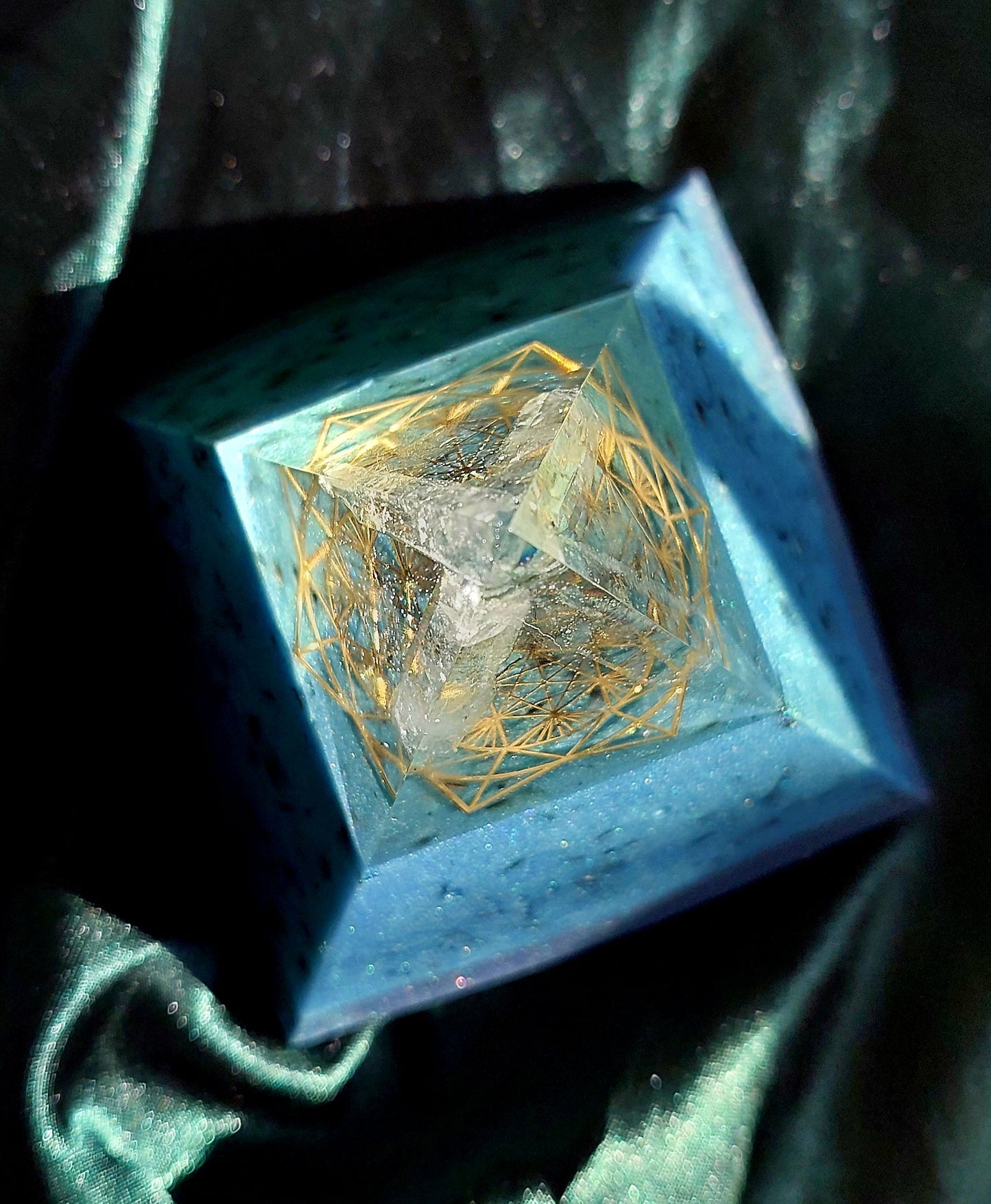Mini Orgonite Pyramid with Quartz Points - Different styles available