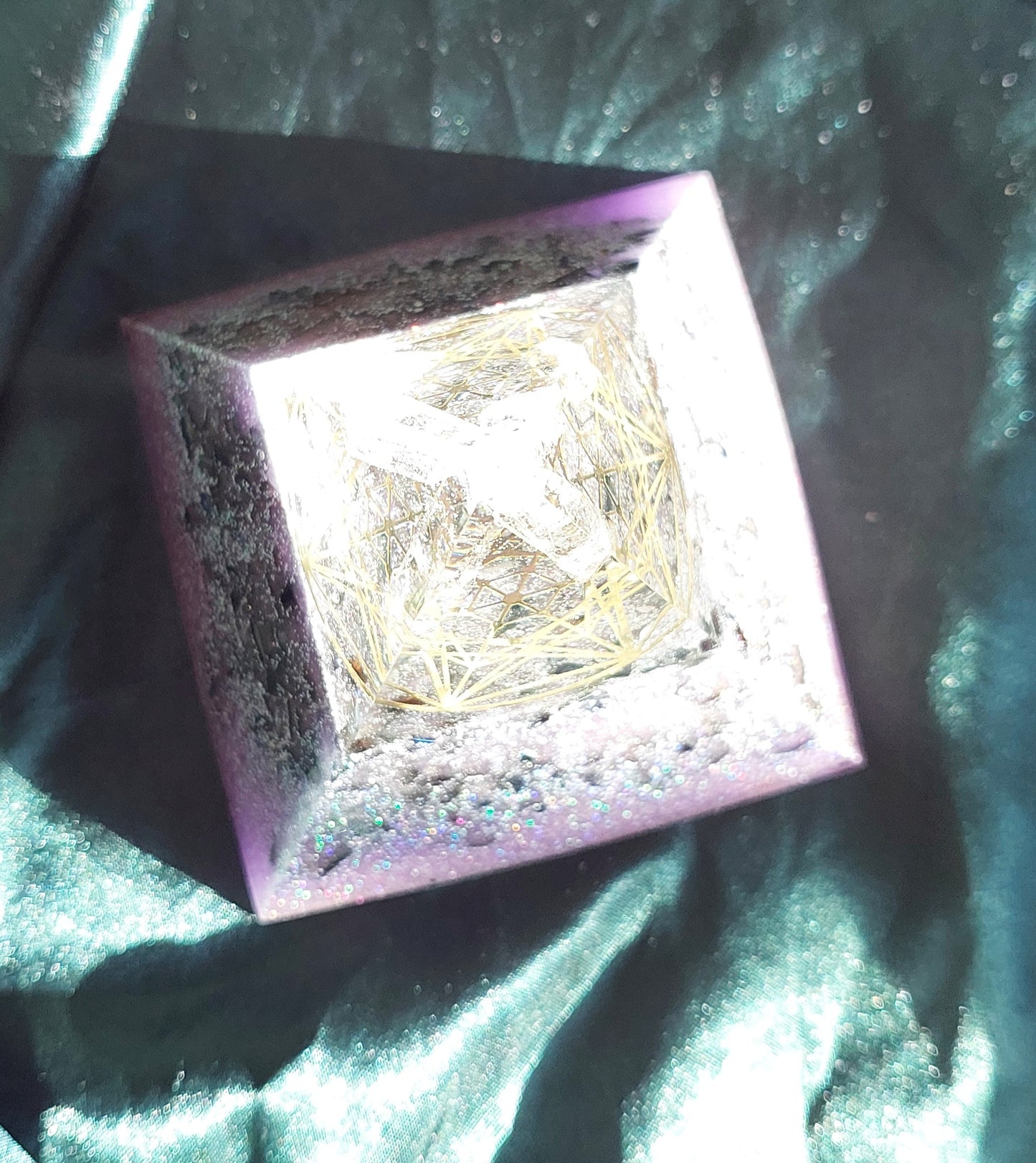 Mini Orgonite Pyramid with Quartz Points - Different styles available