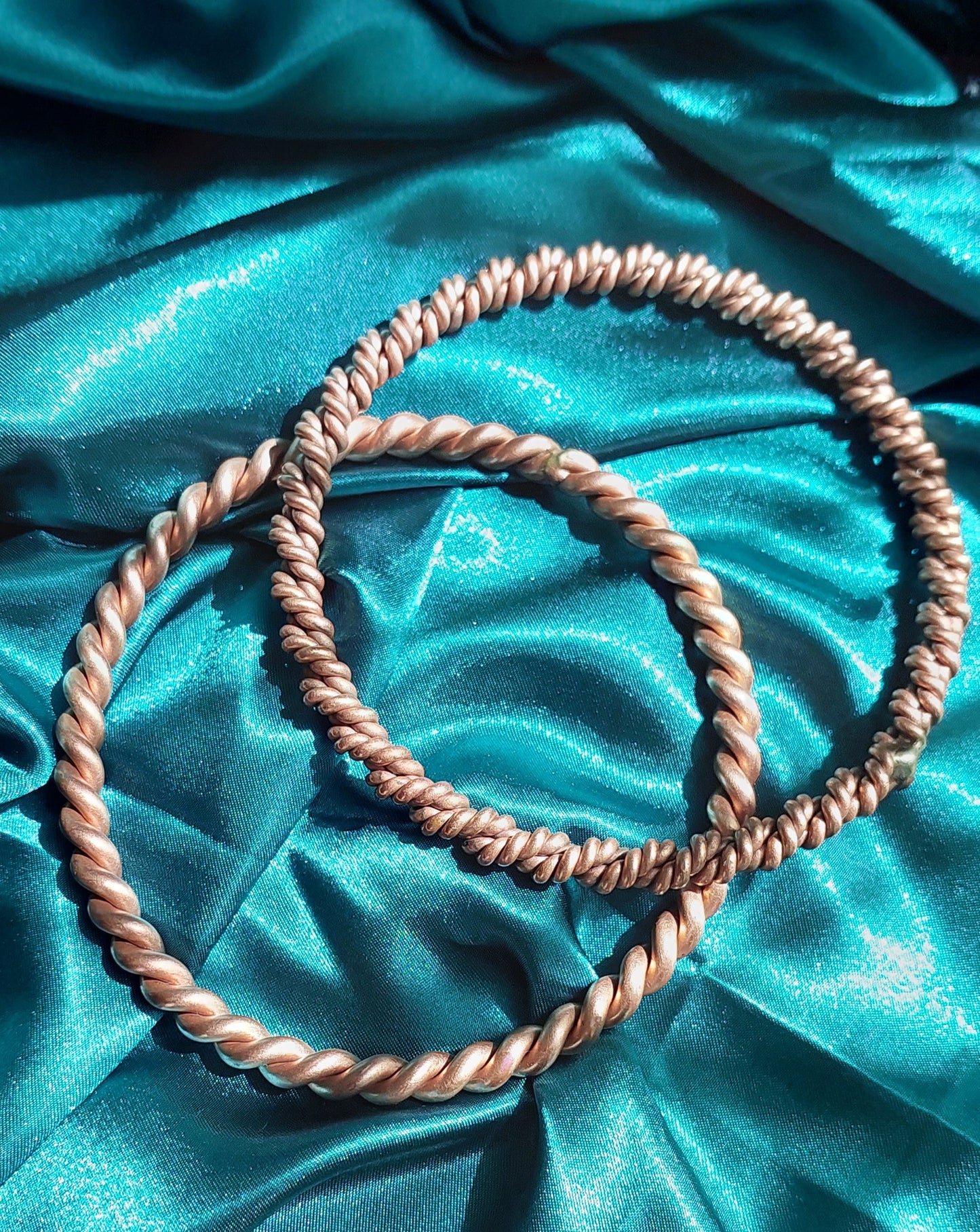Atlantis & Viking Cubit 443MHz Sacred Copper Tensor Ring - Single or Double Twisted
