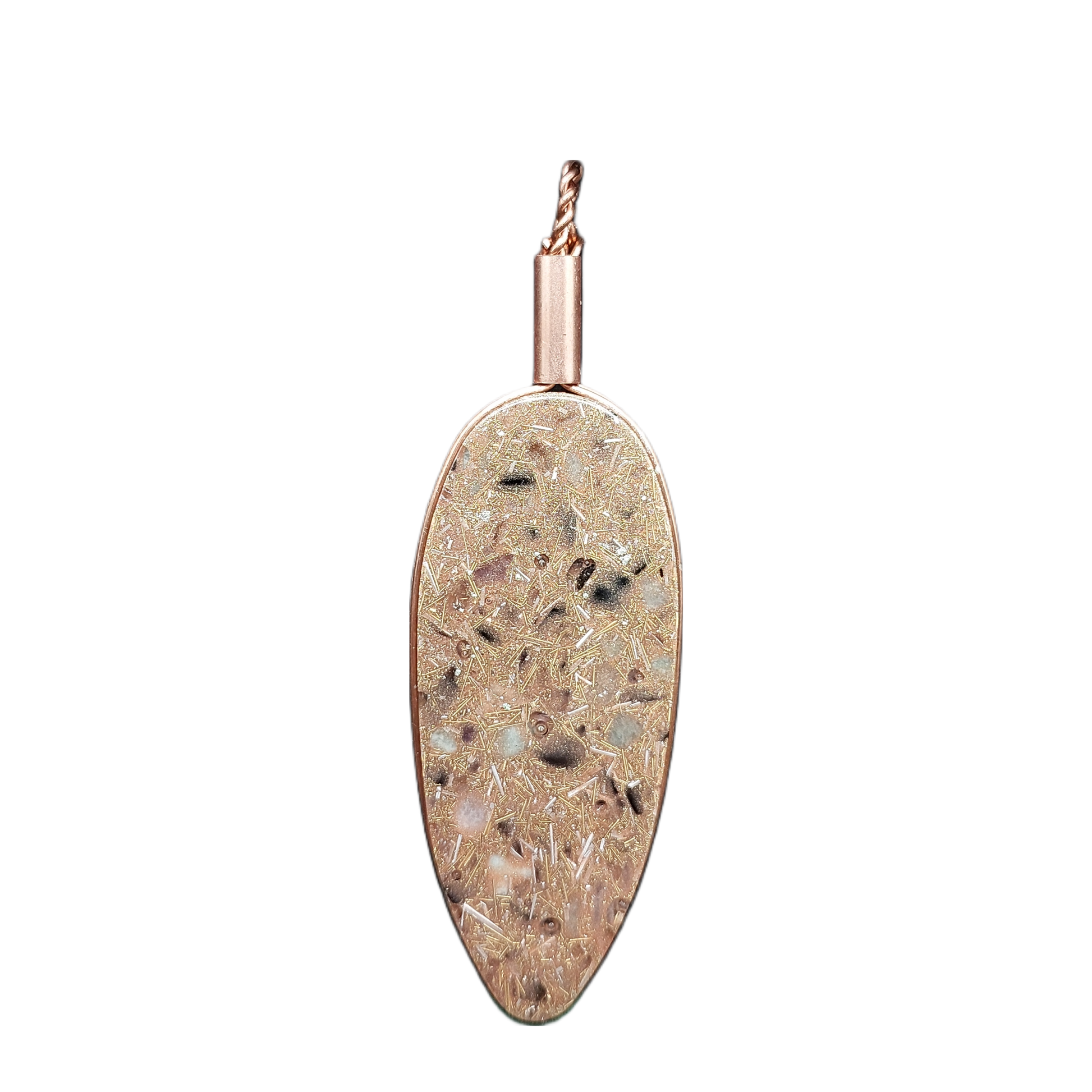 "Rose Clay" Copper Wired Orgonite Pendants - The Soulful Garden