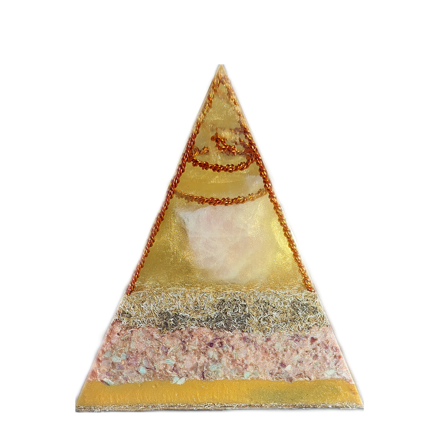 "The Golden Spiral" Large Orgonite Pyramid - The Soulful Garden