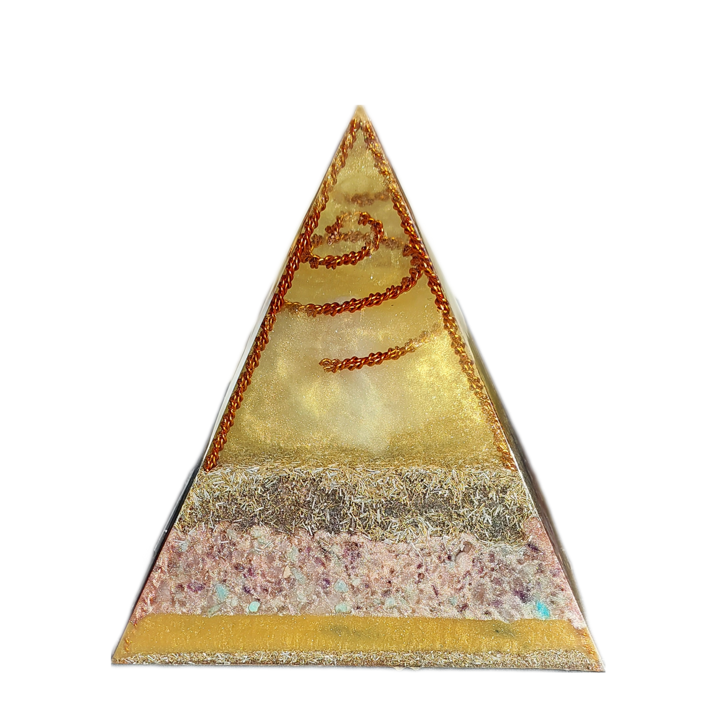 "The Golden Spiral" Large Orgonite Pyramid - The Soulful Garden