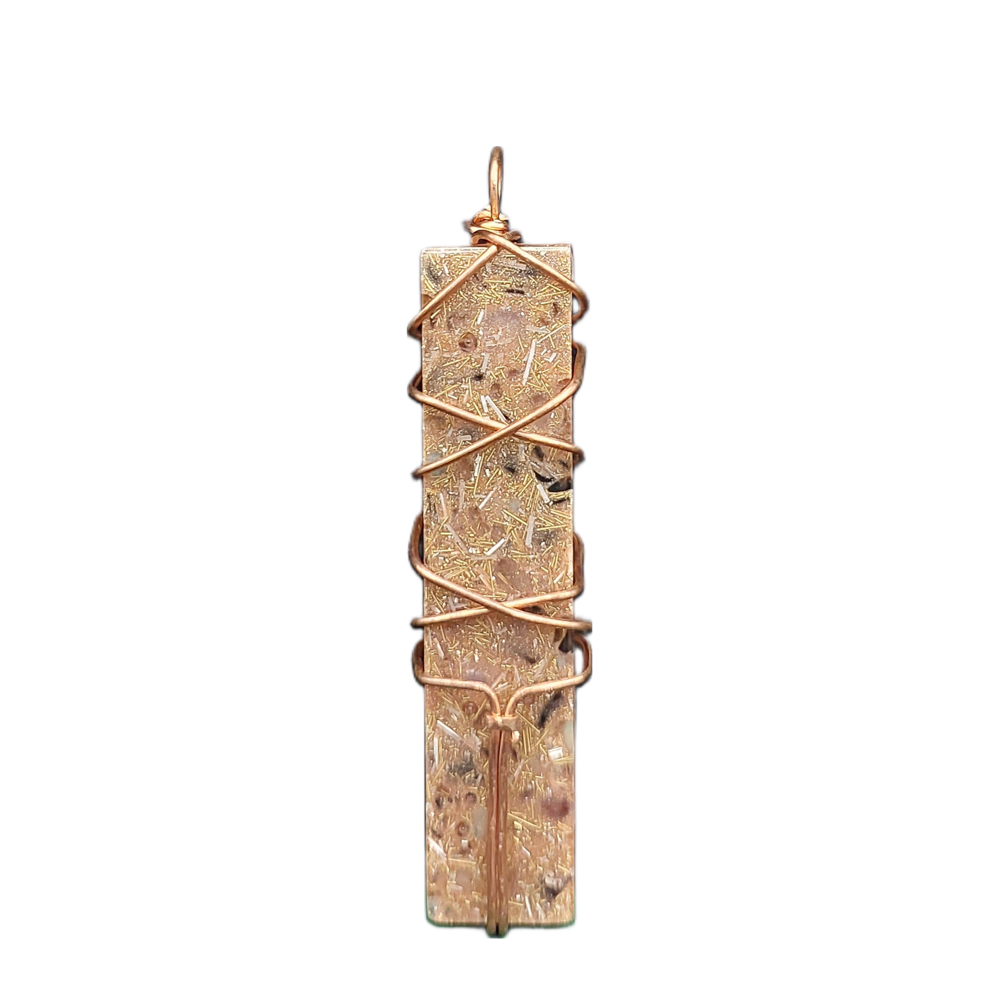 "Rose Clay" Copper Wired Orgonite Pendants - The Soulful Garden