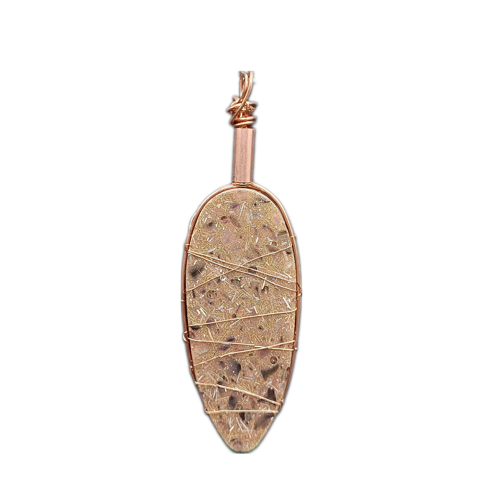 "Rose Clay" Copper Wired Orgonite Pendants - The Soulful Garden