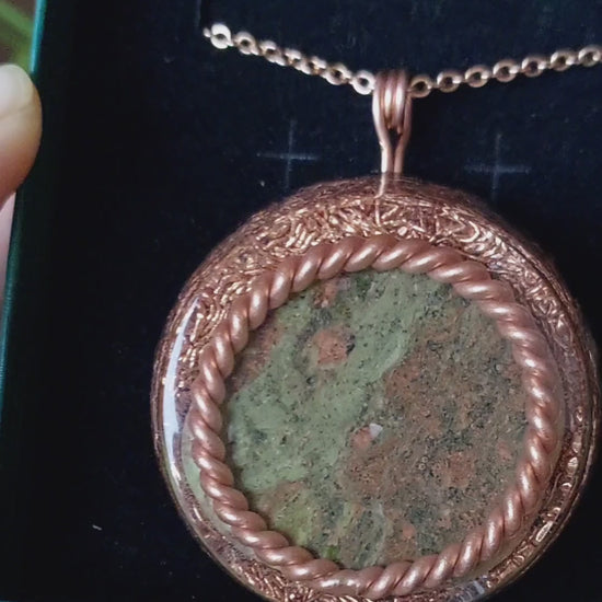 the-soulful-garden-orgonite-pendant-default-title-intuition-harmony-orgonite-necklace-with-unakite-atlantis-tensor-ring-34199707090991