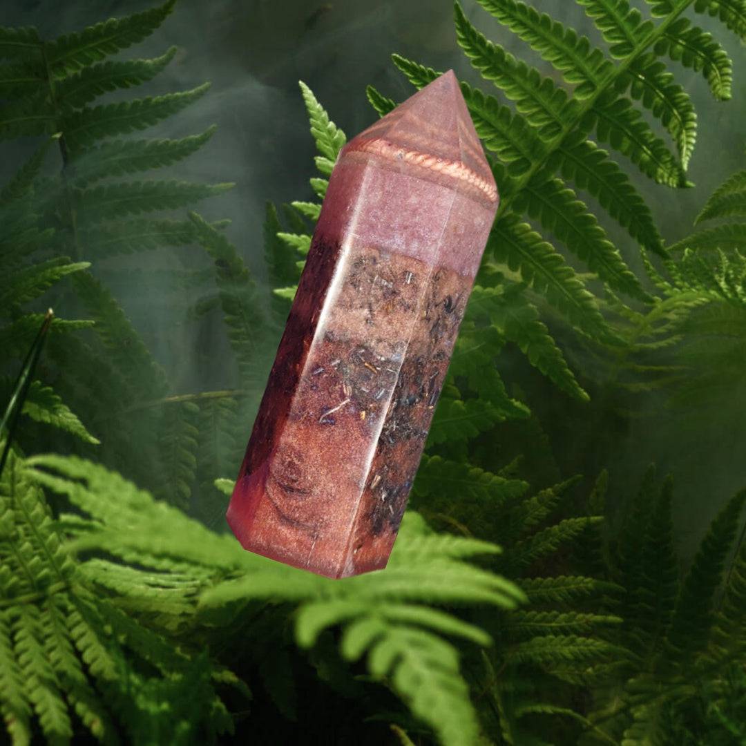 "Elevate Your Space" - Obelisk Orgonite Pyramid with Atlantis Cubit Tensor Ring - The Soulful Garden